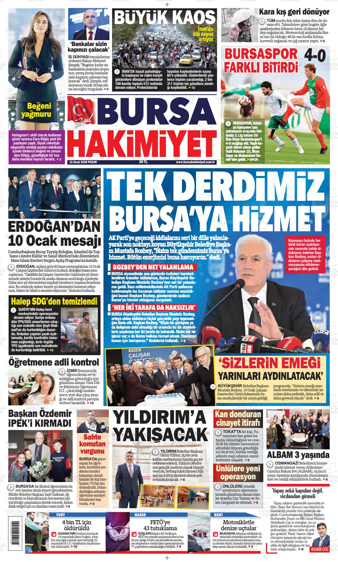 Bursa Hakimiyet 11.01.2026