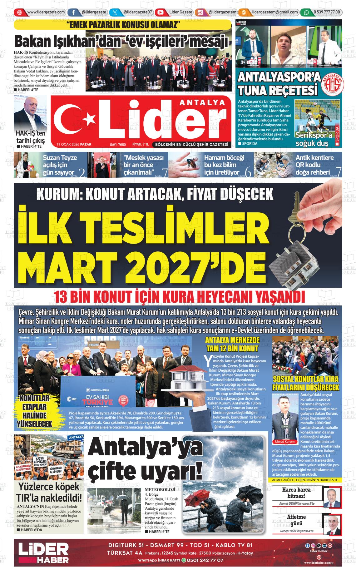 Antalya Gazetebir 11.01.2026