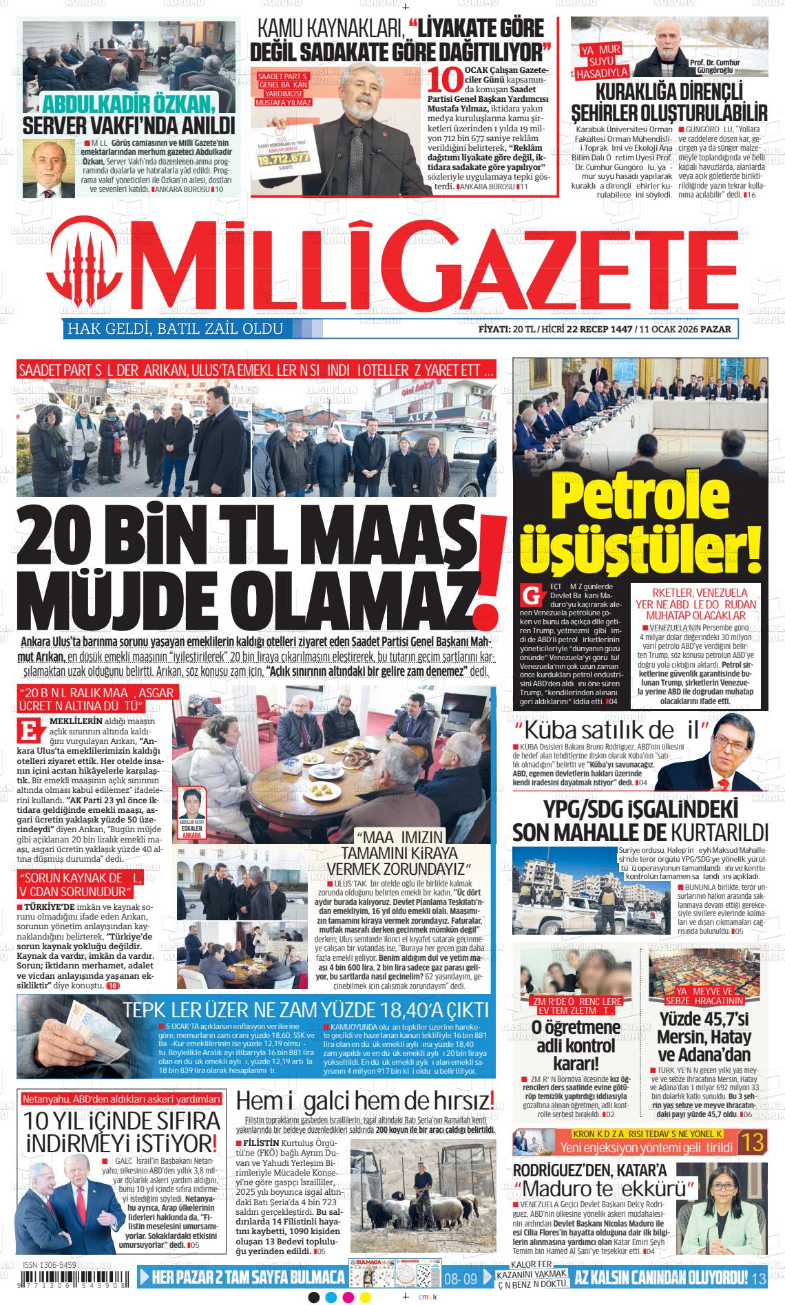Milli Gazete Gazetesi 11.01.2026