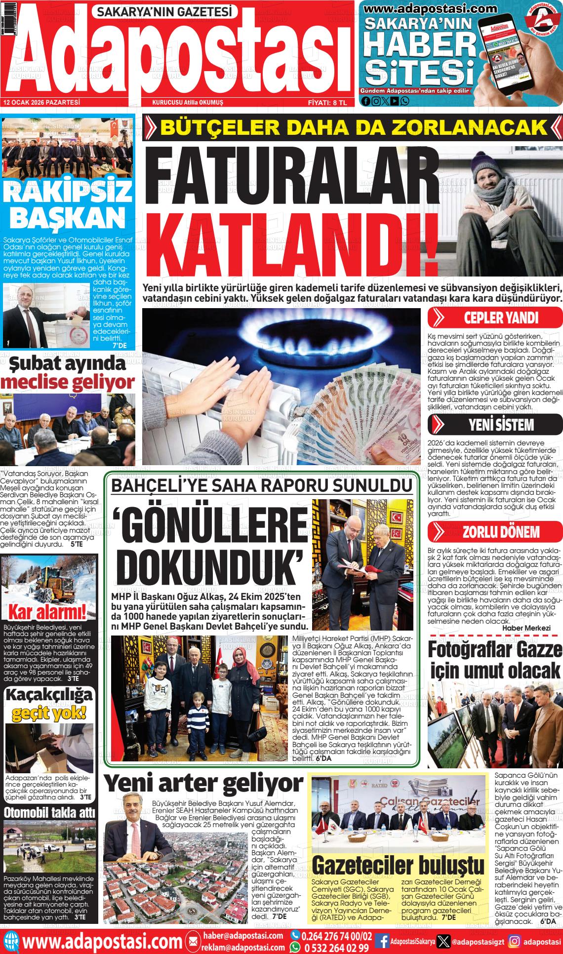 Sakarya Adapostasi 12.01.2026