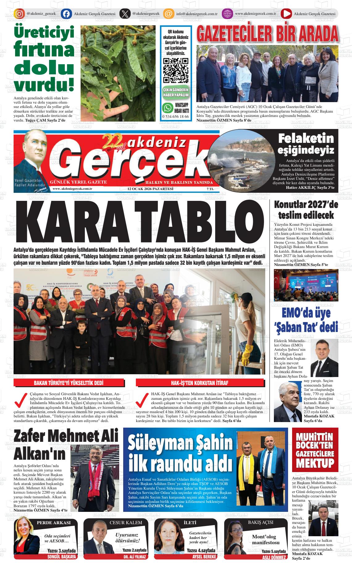 Antalya Akdenizgercek 12.01.2026