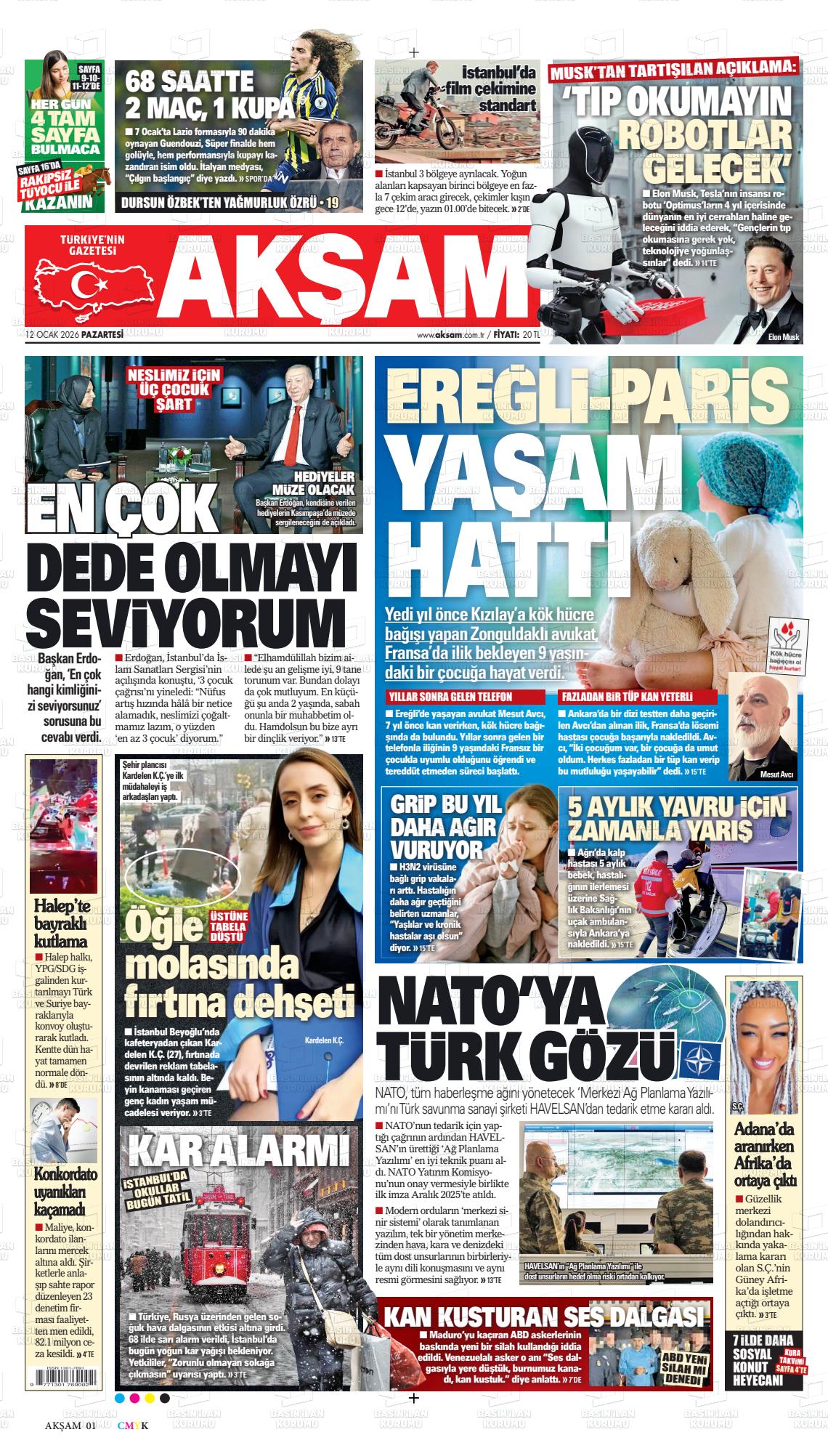 Akşam Gazetesi 12.01.2026
