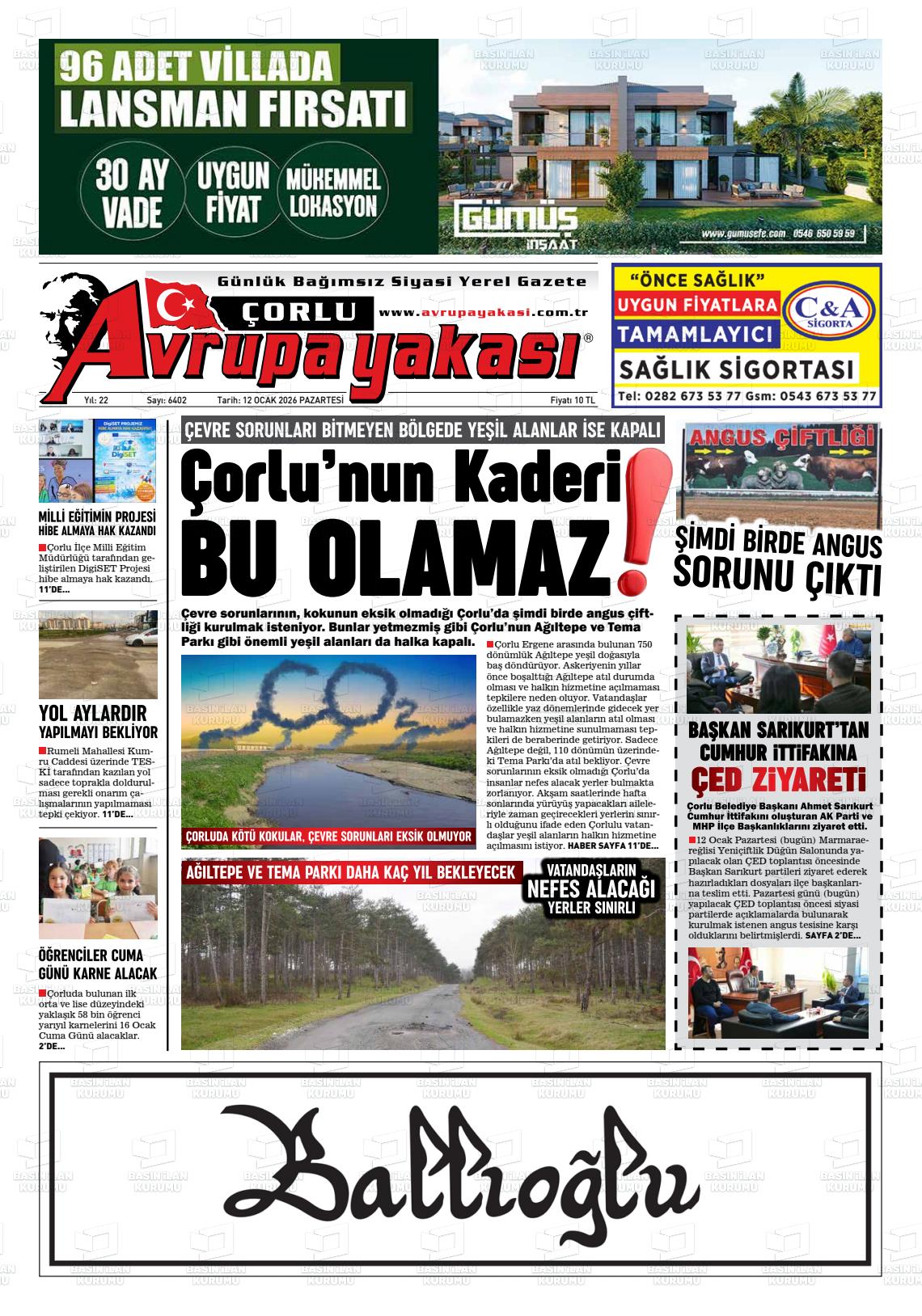 Tekirdag Avrupayakasi 12.01.2026