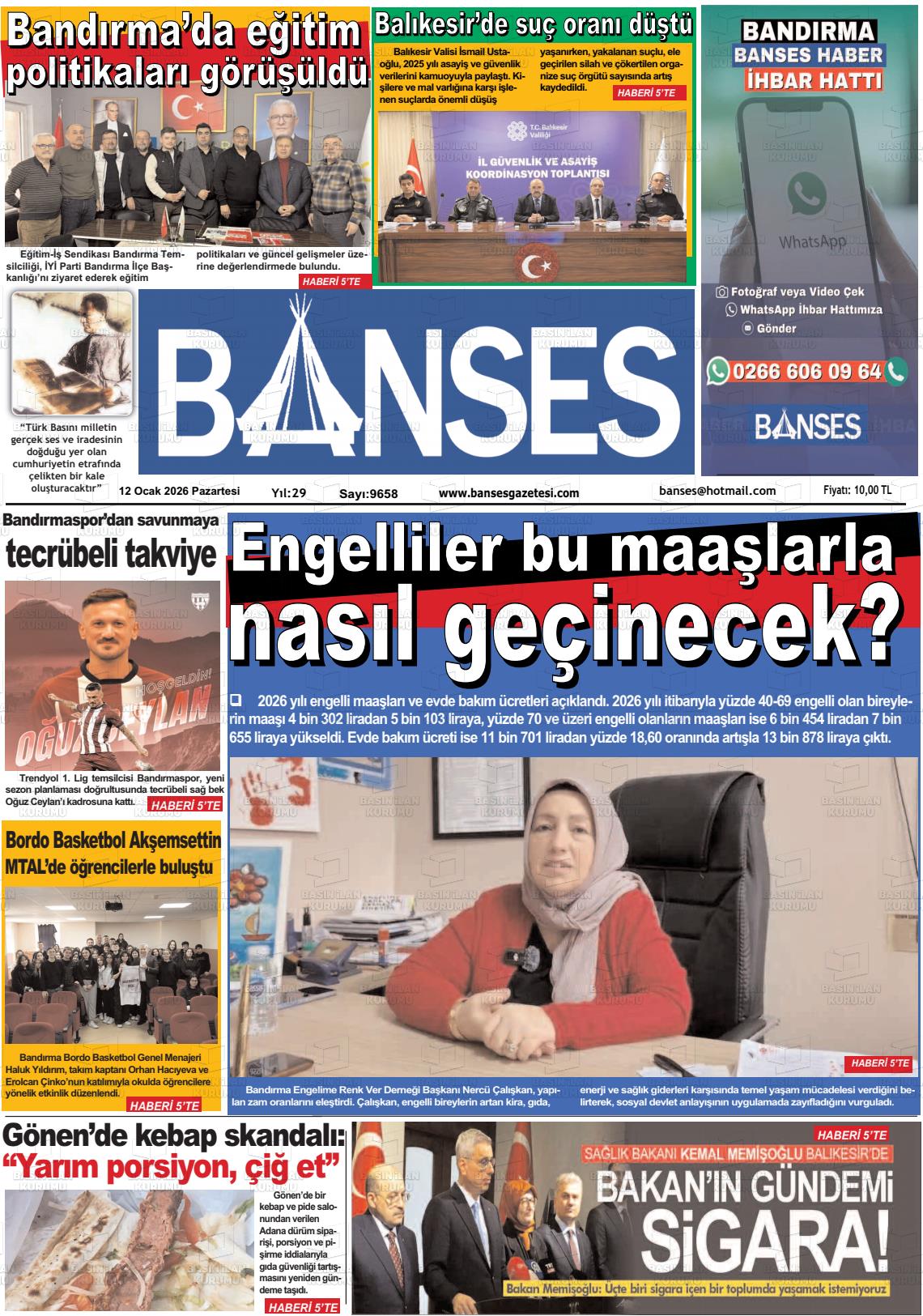 Balikesir Banses 12.01.2026