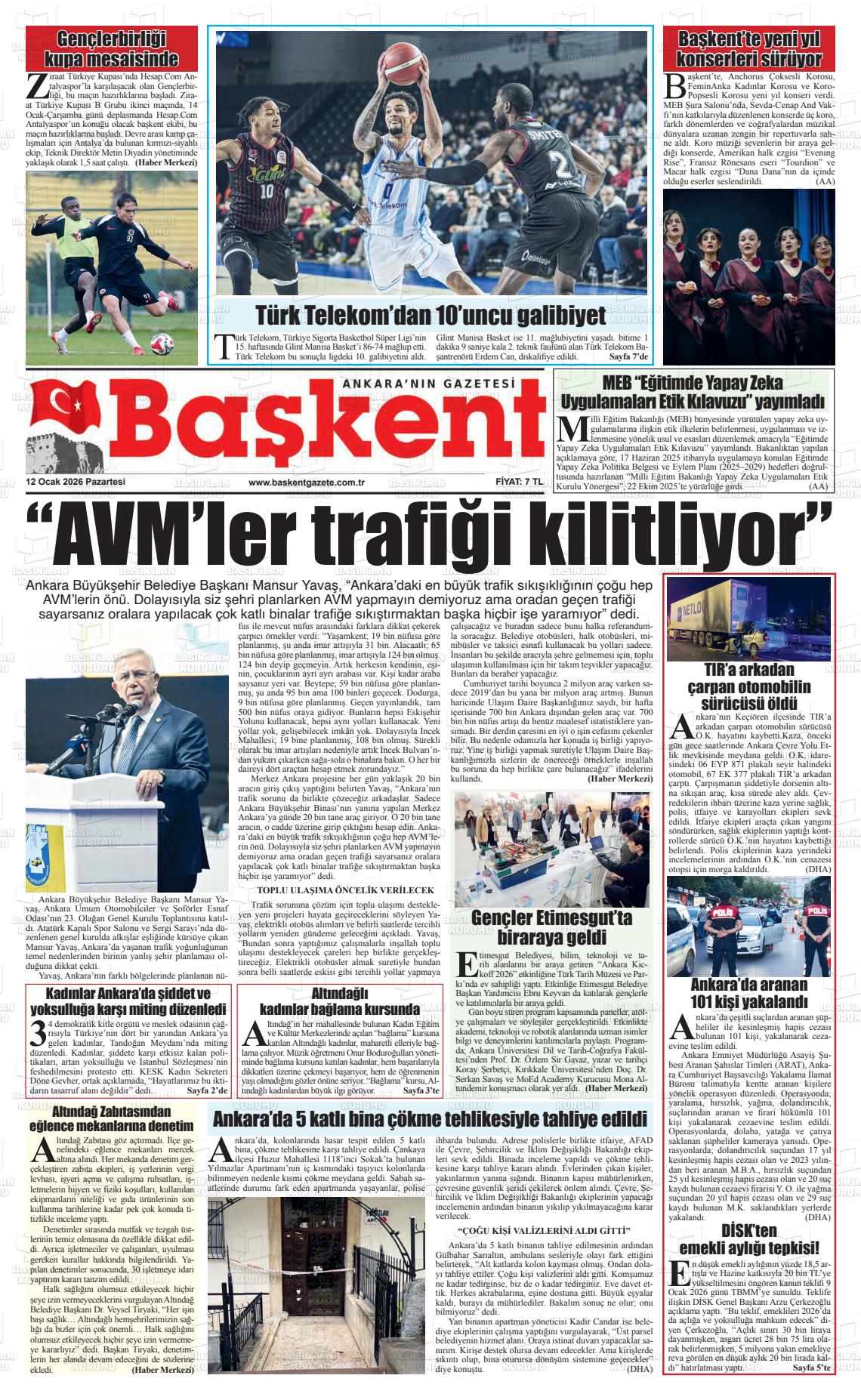 Ankara Baskent 12.01.2026