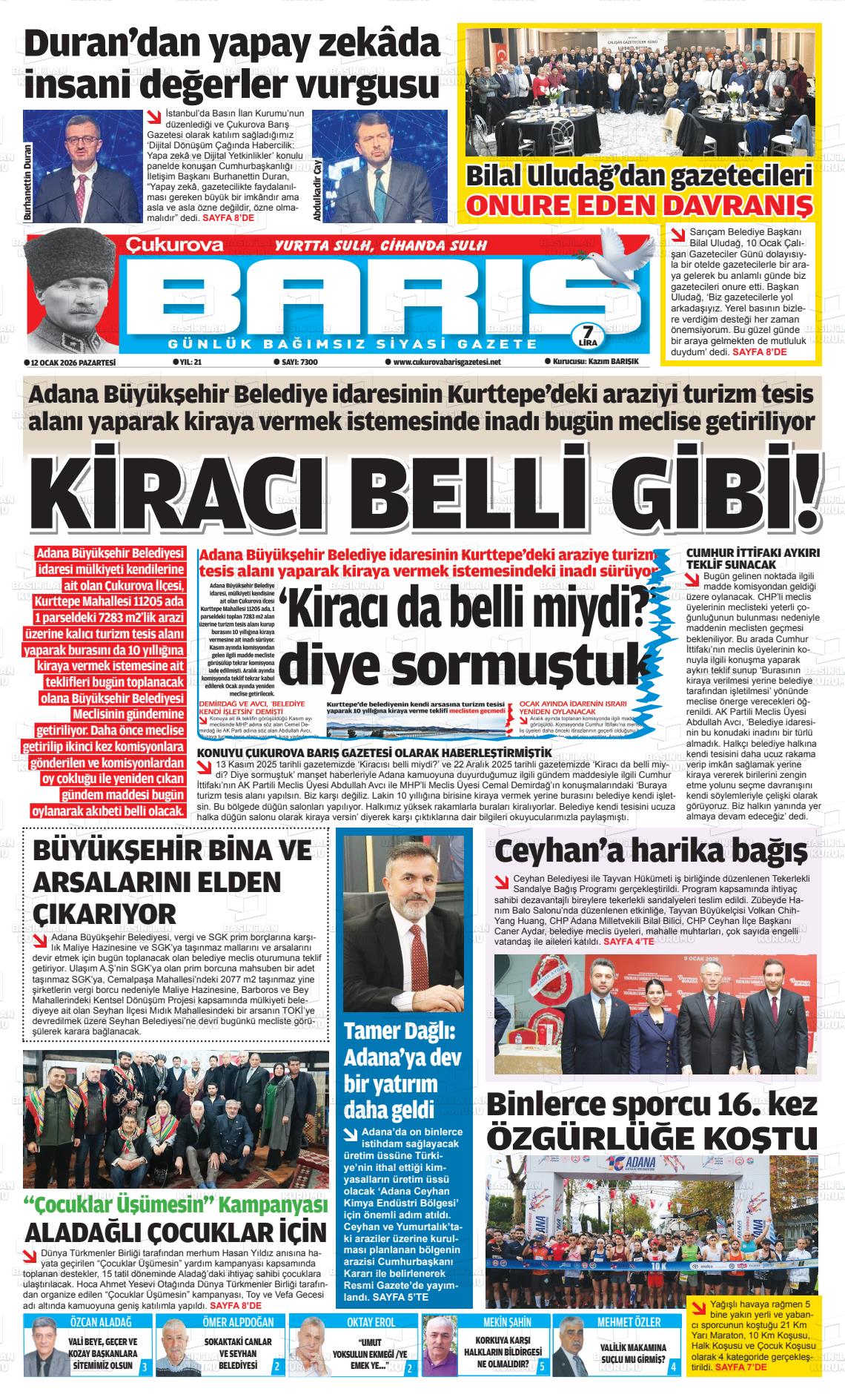 Adana Cukurovabaris 12.01.2026