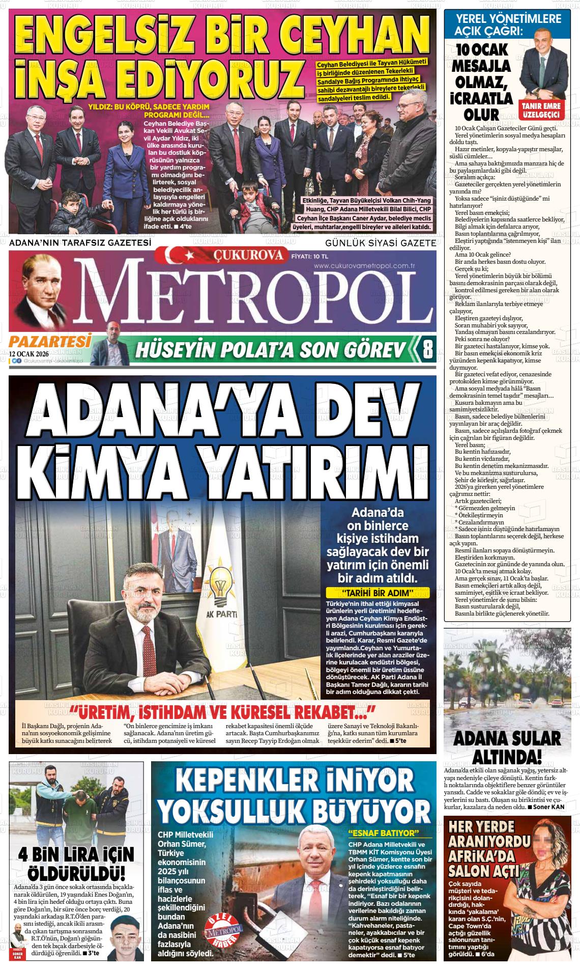 Adana Cukurovametropol 12.01.2026