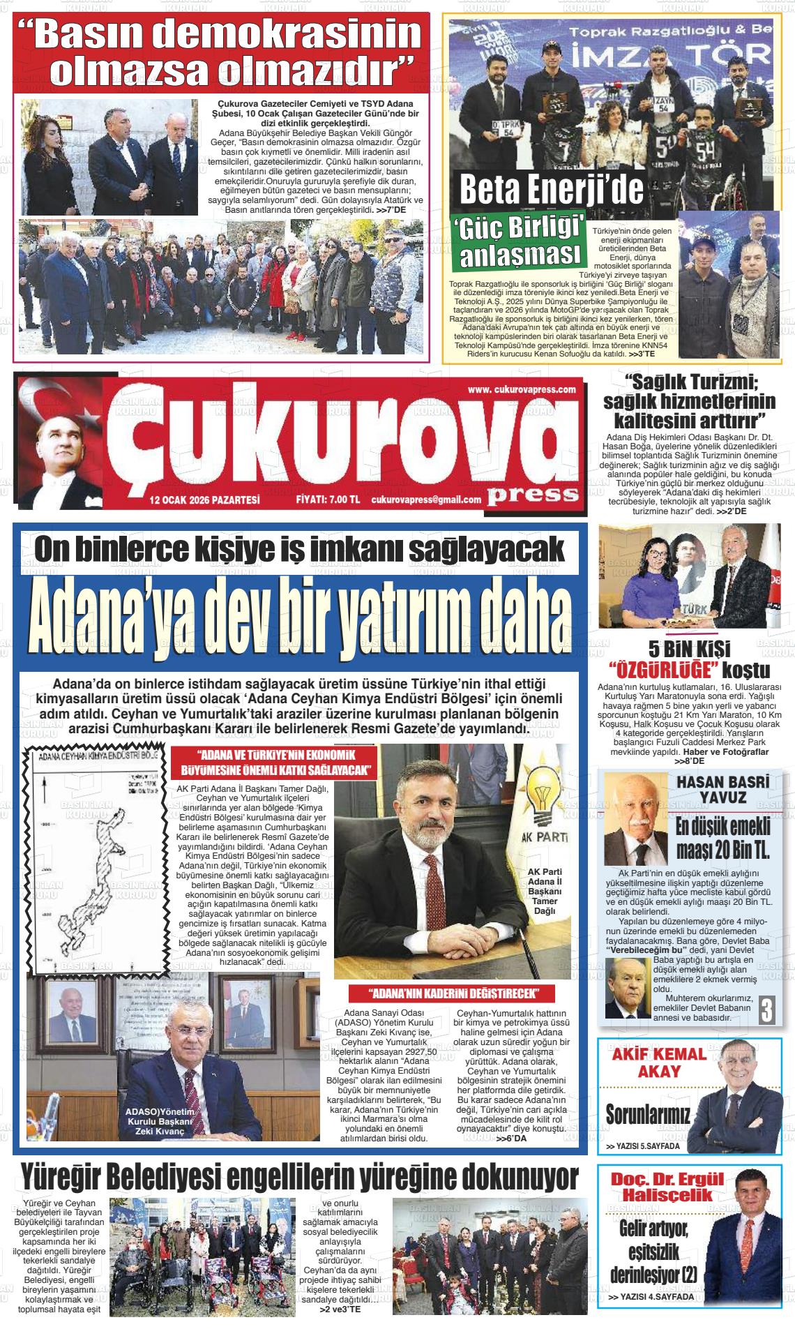 Adana Cukurovapress 12.01.2026