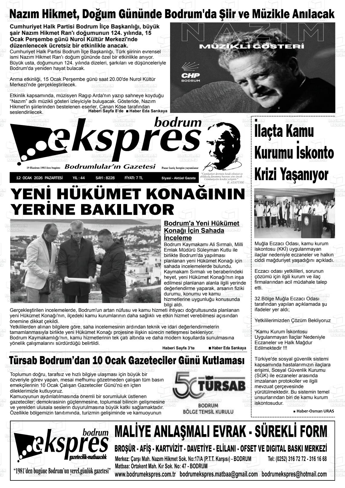 Mugla Ekspresbodrum 12.01.2026