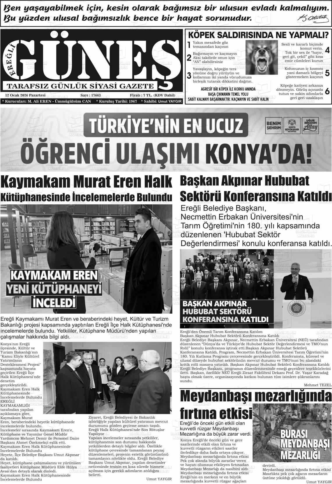 Konya Eregligunes 12.01.2026