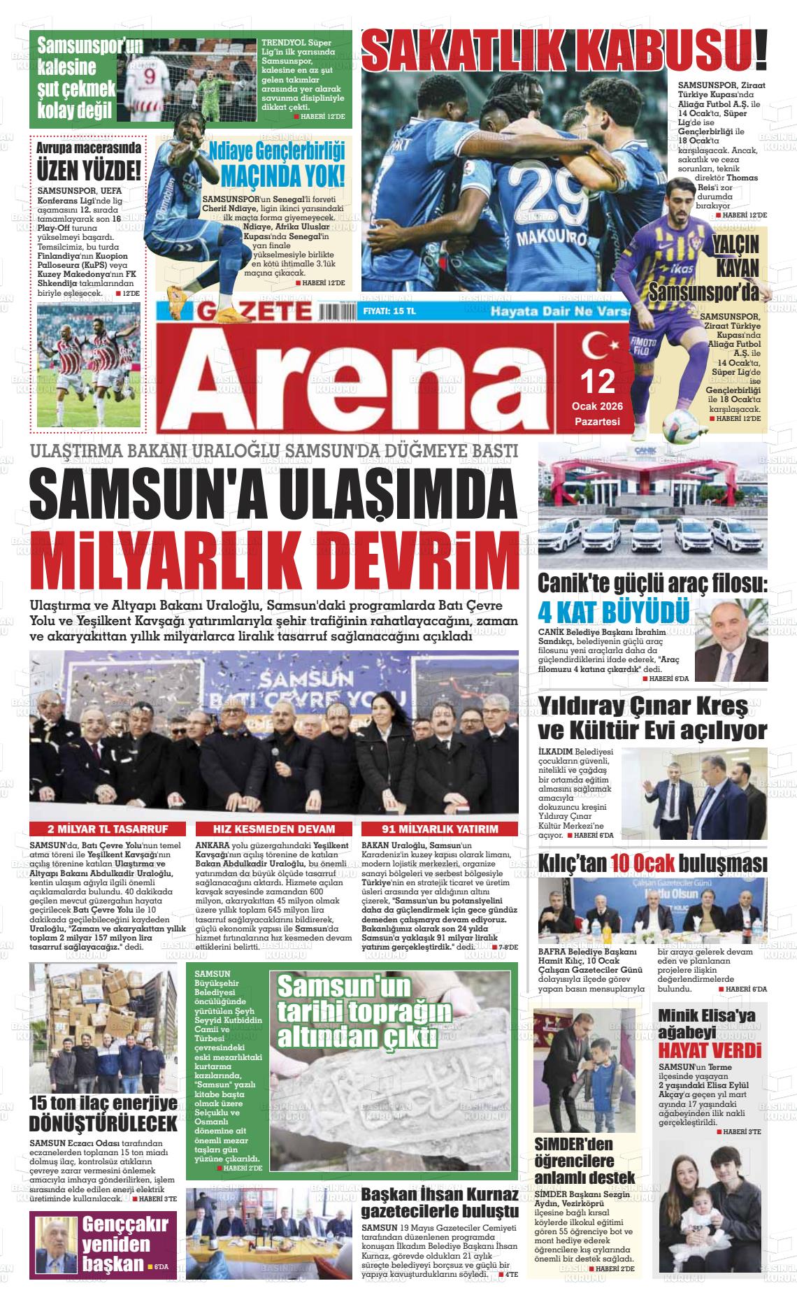 Samsun Gazetearena 12.01.2026