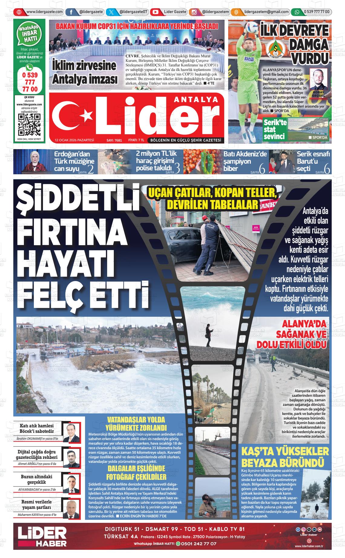 Antalya Gazetebir 12.01.2026