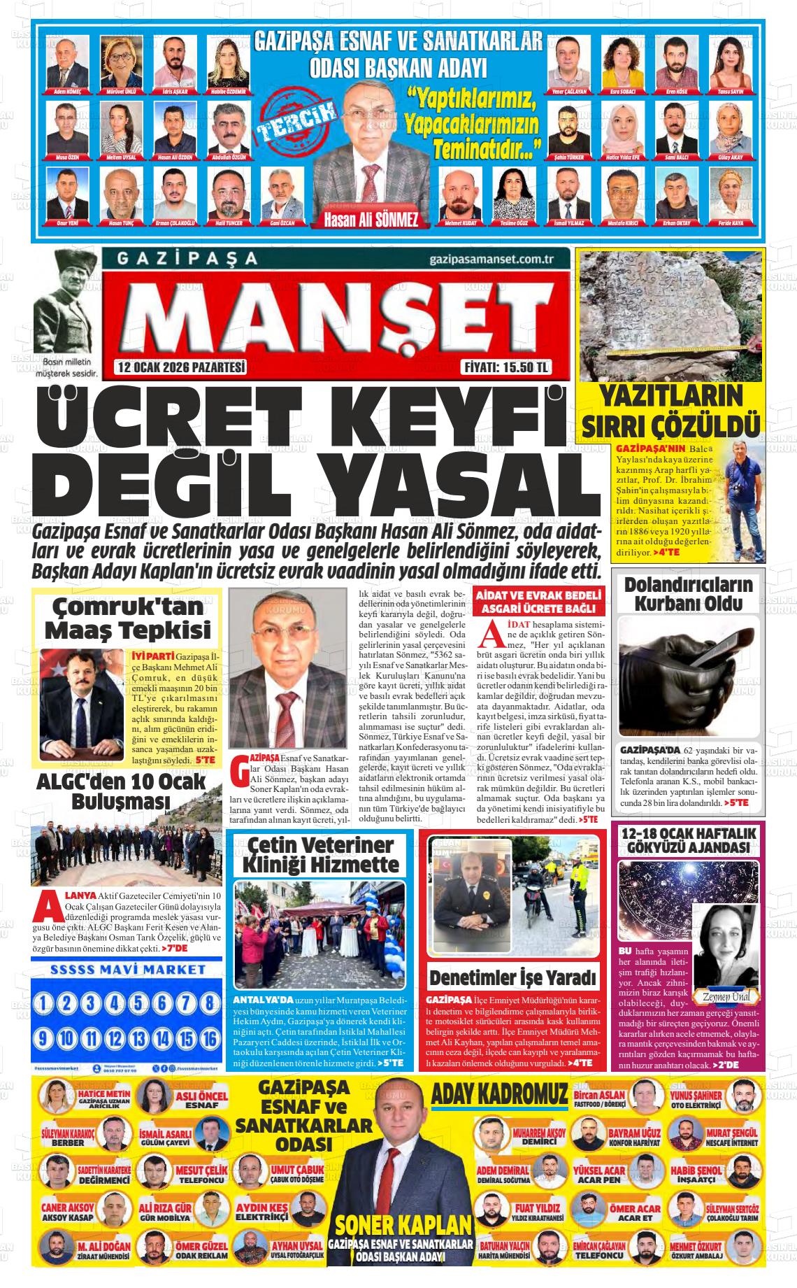 Antalya Gazipasamanset 12.01.2026