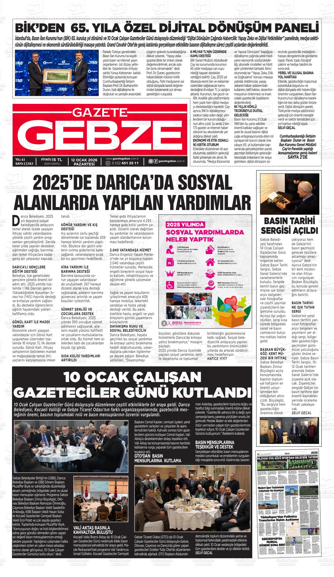 Kocaeli Gebze 12.01.2026