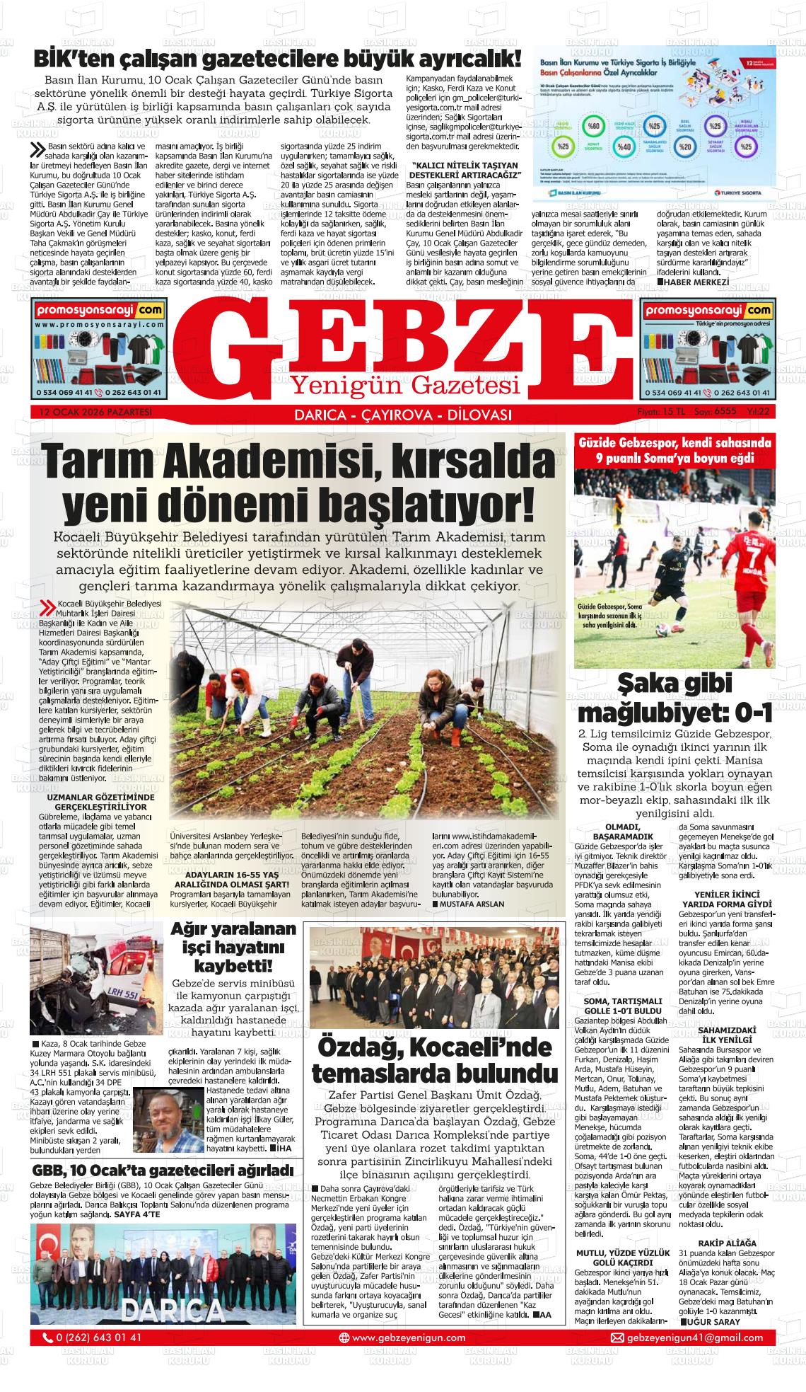 Kocaeli Gebzeyenigun 12.01.2026