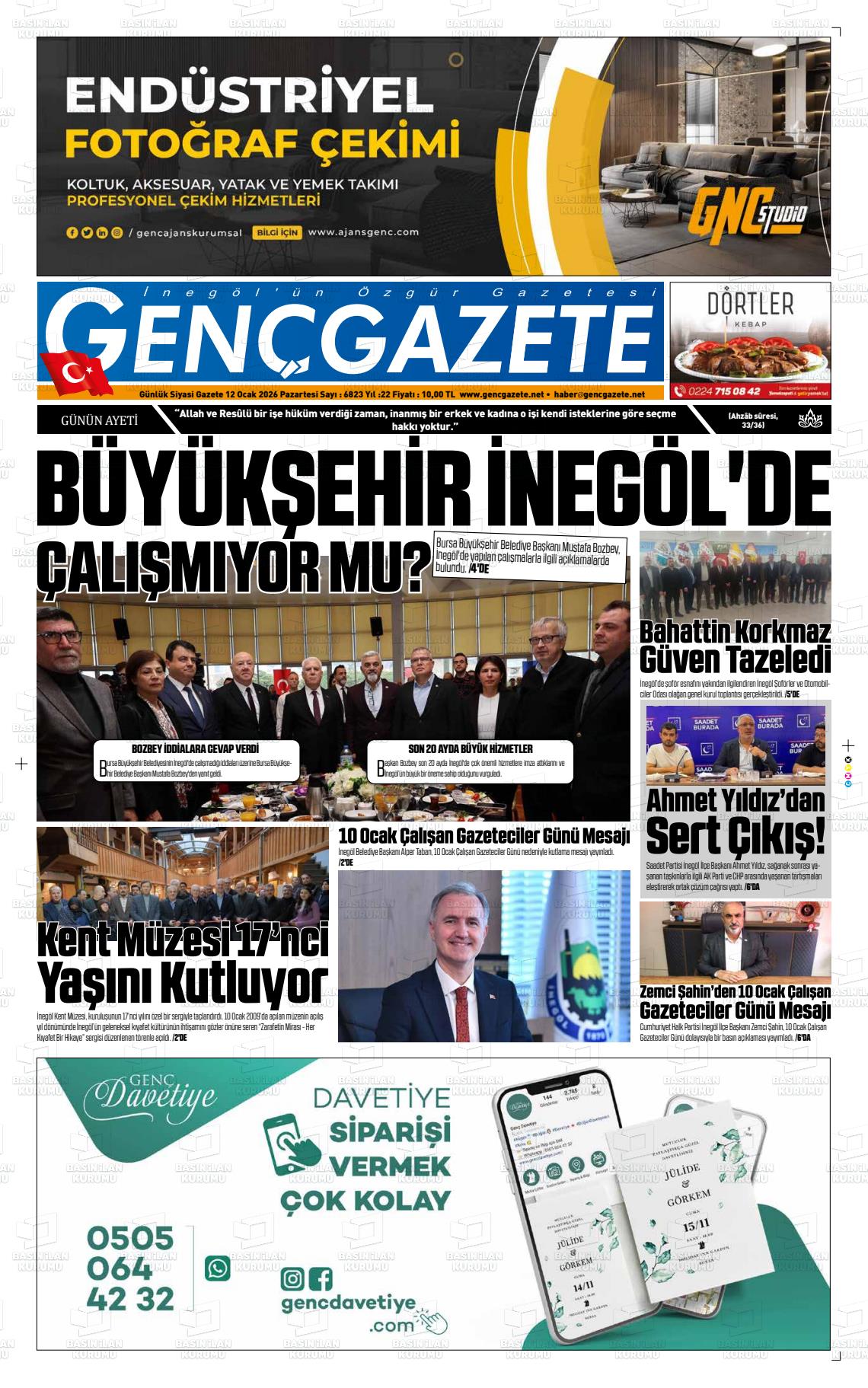 Bursa Gencgazete 12.01.2026