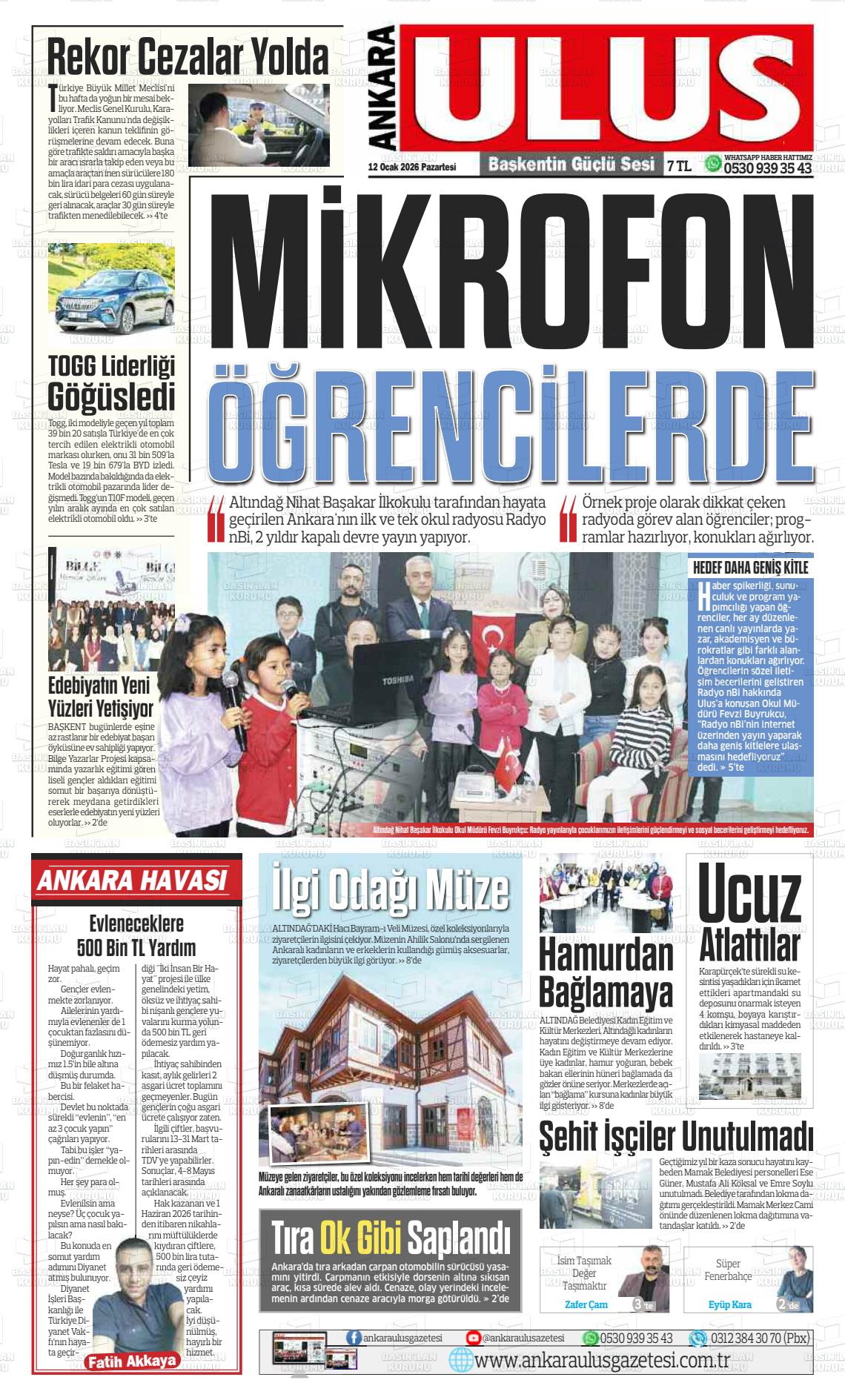 Ankara Habervaktim 12.01.2026