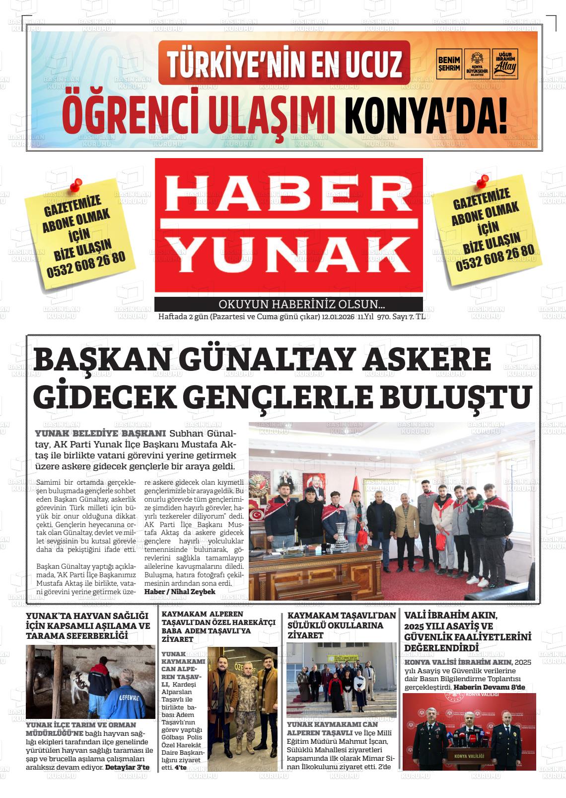 Konya Haberyunak 12.01.2026