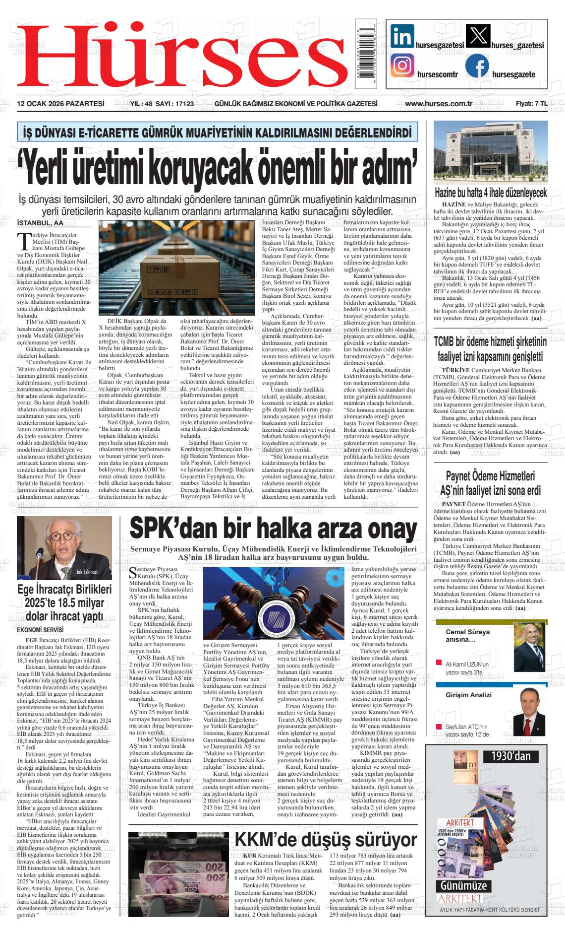 Hürses Gazetesi 12.01.2026