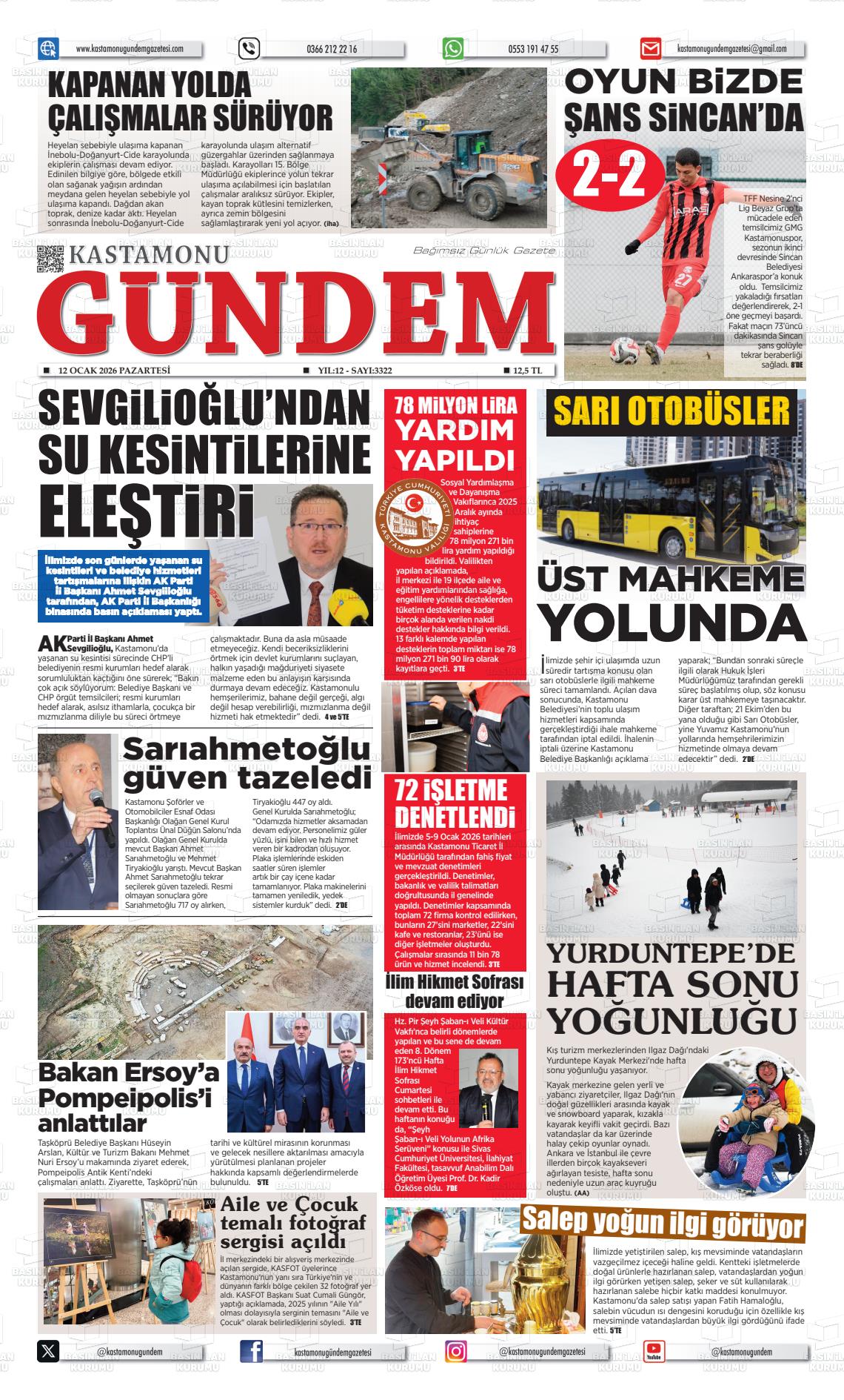 Kastamonu Gundem 12.01.2026