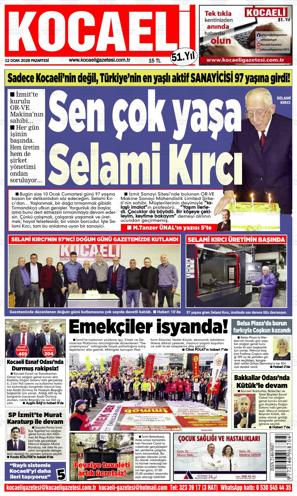 Kocaeli 12.01.2026