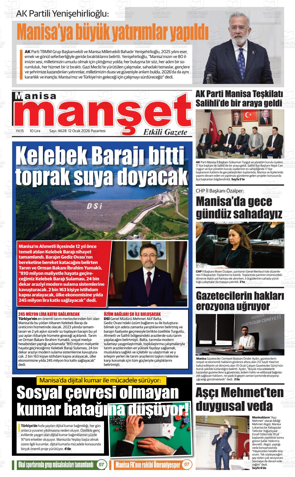 Manisa Manset 12.01.2026