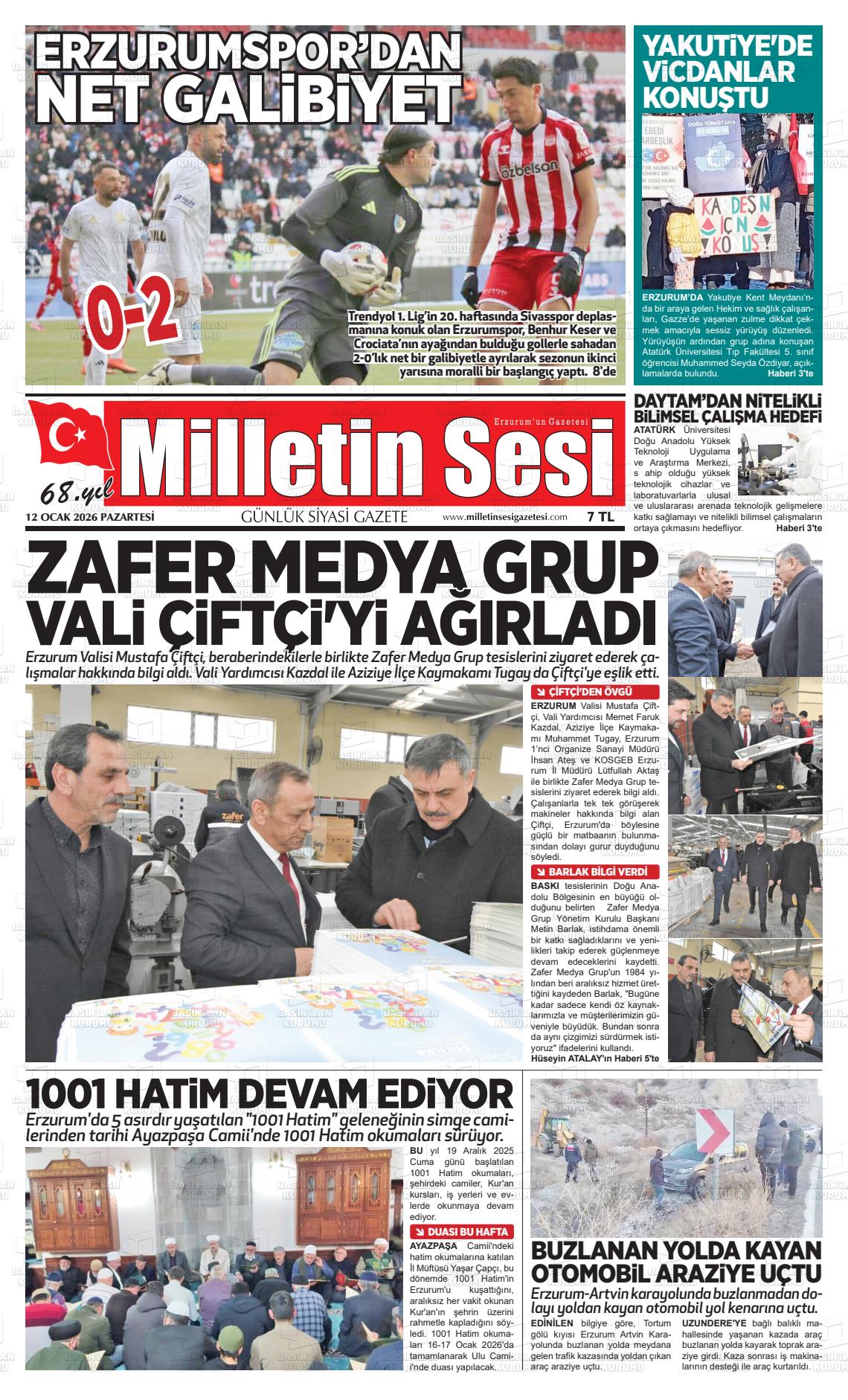 Erzurum Milletinsesi 12.01.2026