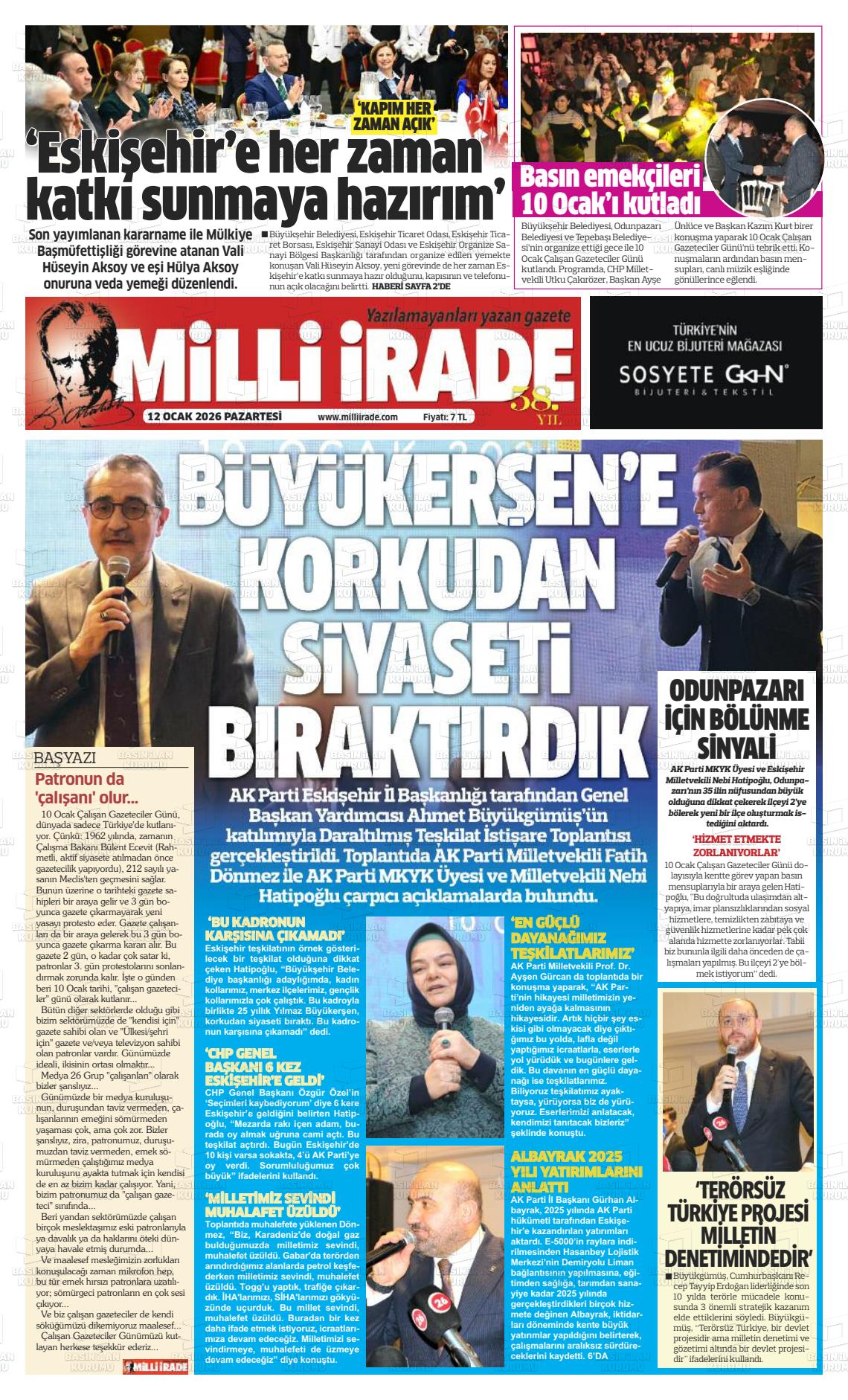 Konya Milliirade 12.01.2026