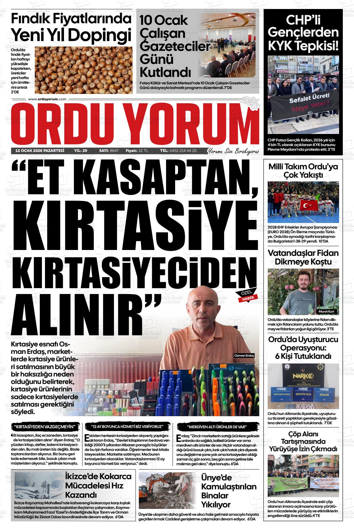 Ordu Yorum 12.01.2026