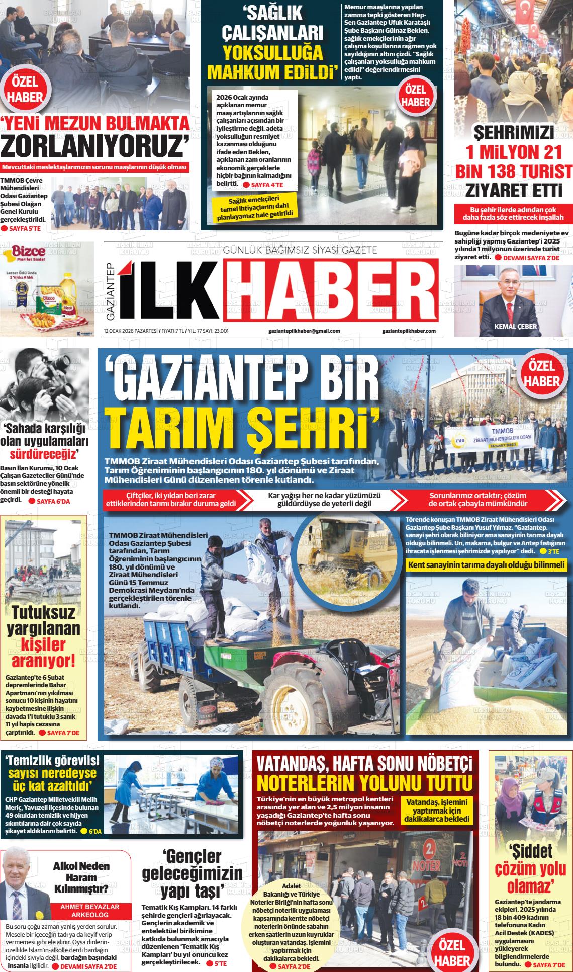 Gaziantep Sabah 12.01.2026