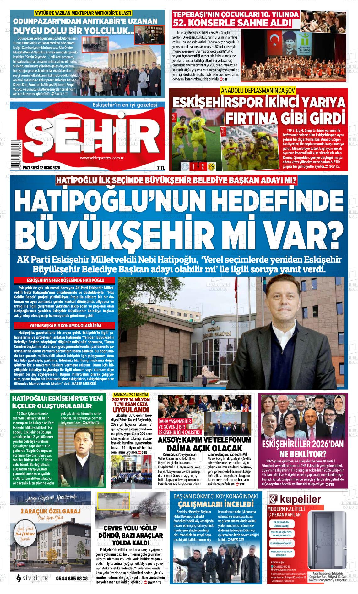 Eskisehir Sehir 12.01.2026