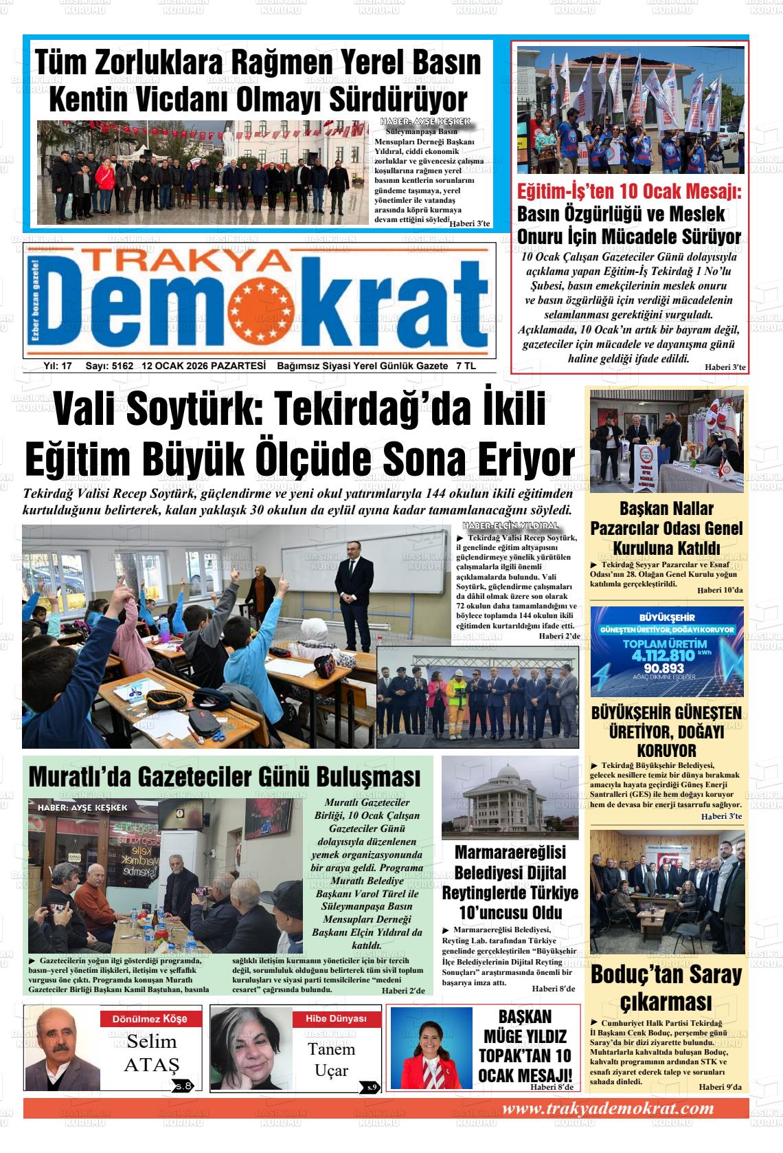 Tekirdag Trakyademokrat 12.01.2026