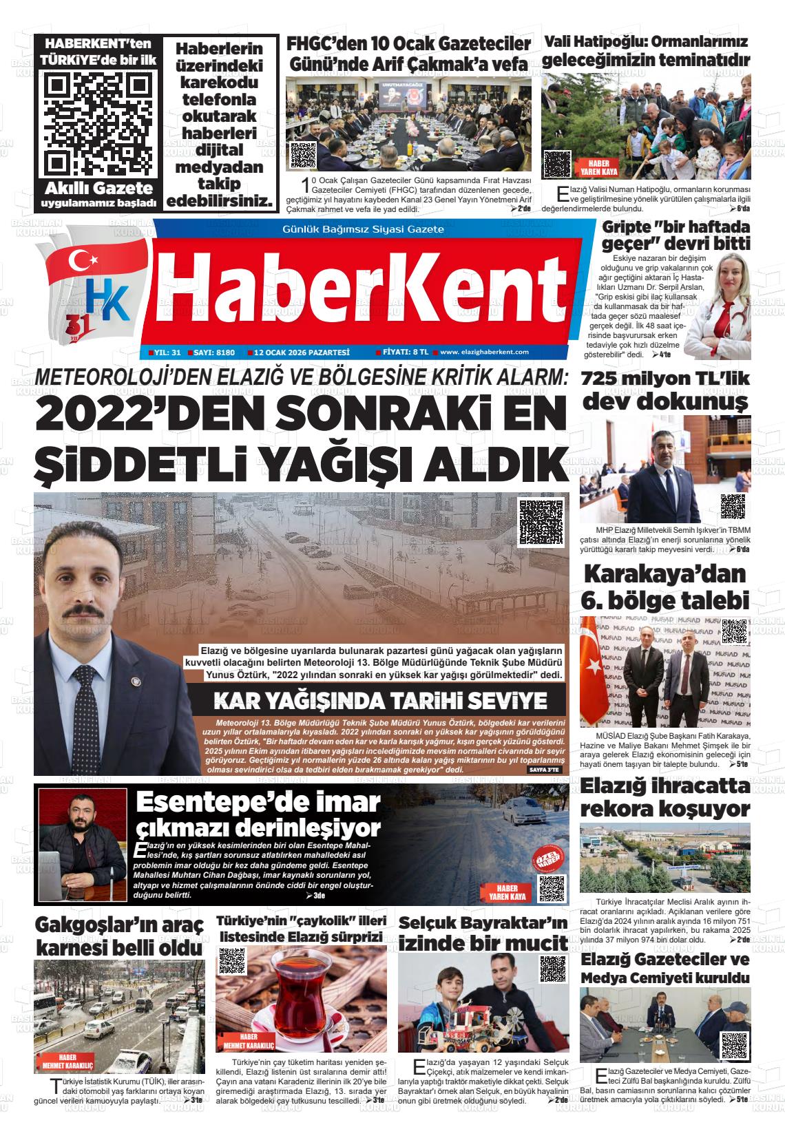 Elazig Yenicag 12.01.2026