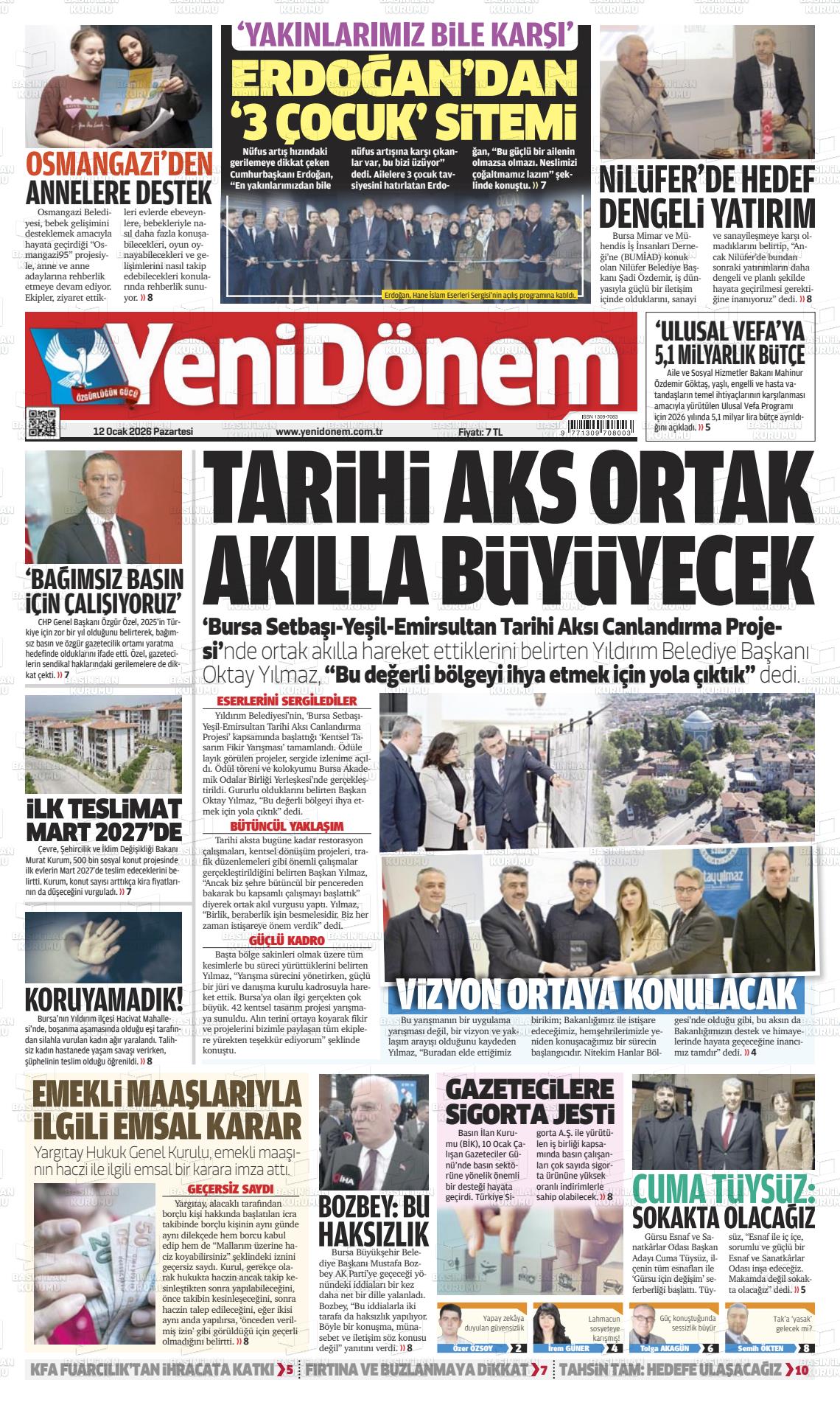 Bursa Yenidonem 12.01.2026