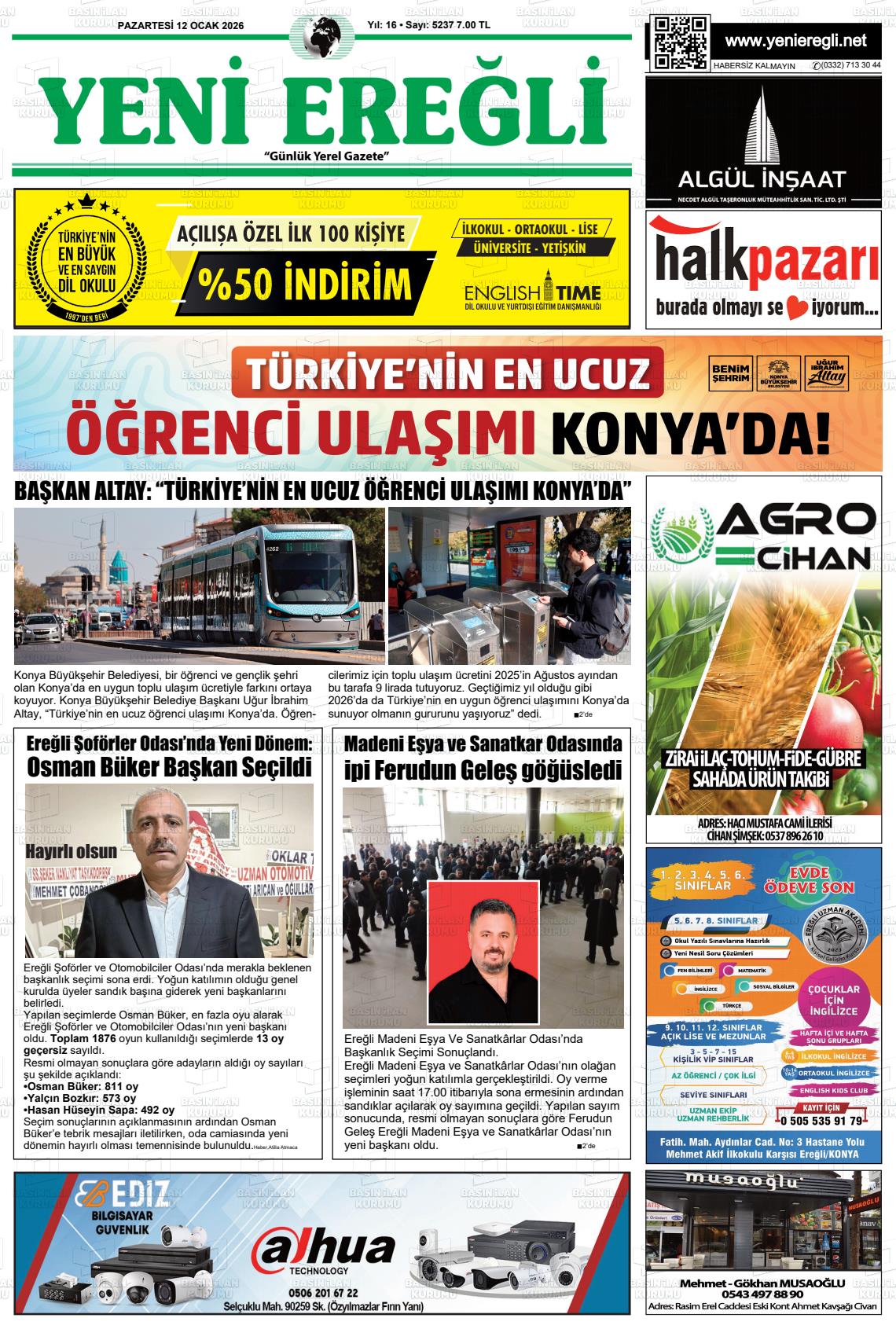 Konya Yenieregli 12.01.2026