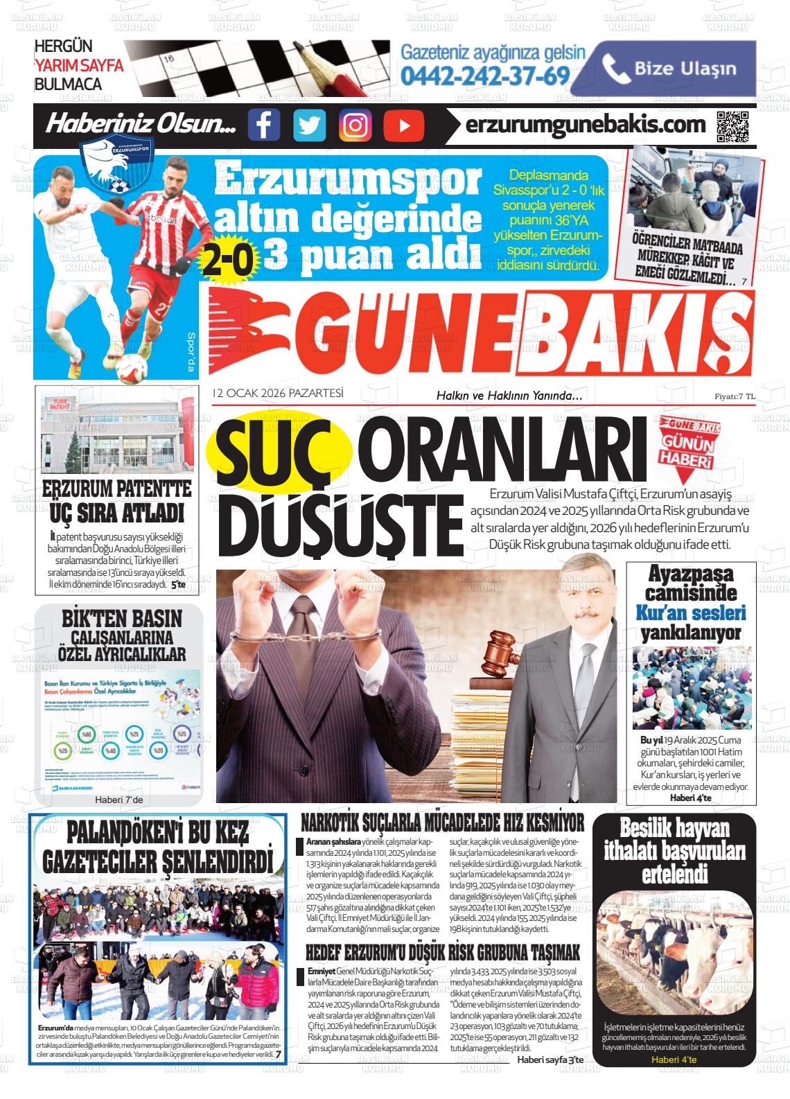 Erzurum Yenikusak 12.01.2026