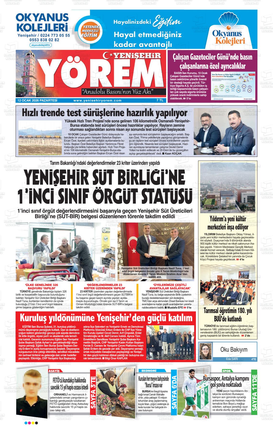 Bursa Yenisehiryorem 12.01.2026