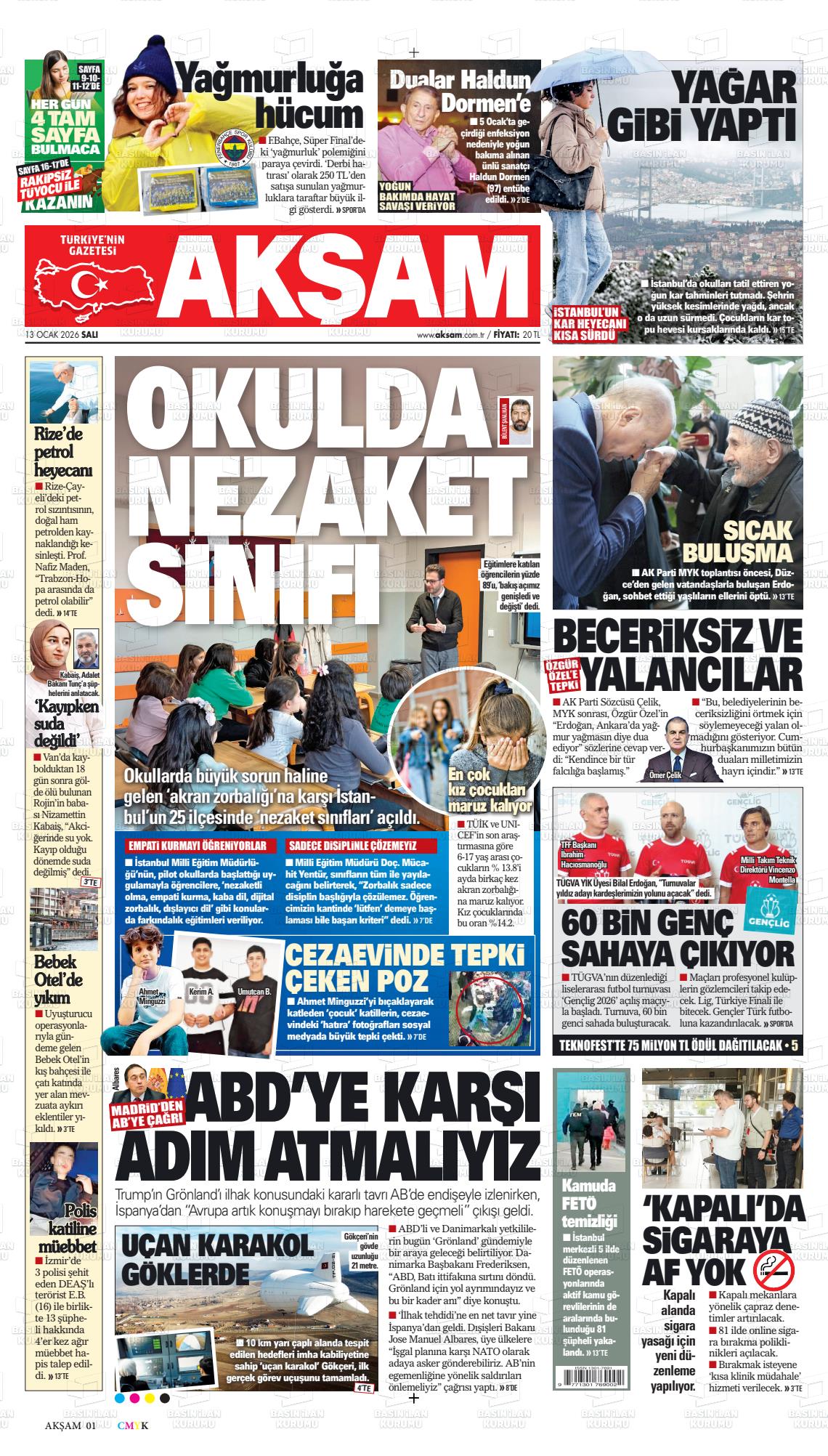 Akşam Gazetesi 13.01.2026