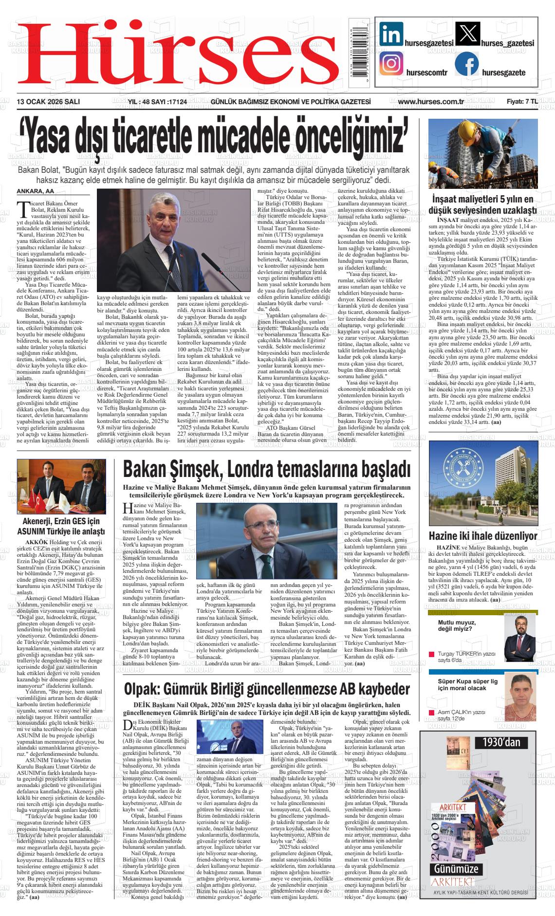 Hürses Gazetesi 13.01.2026