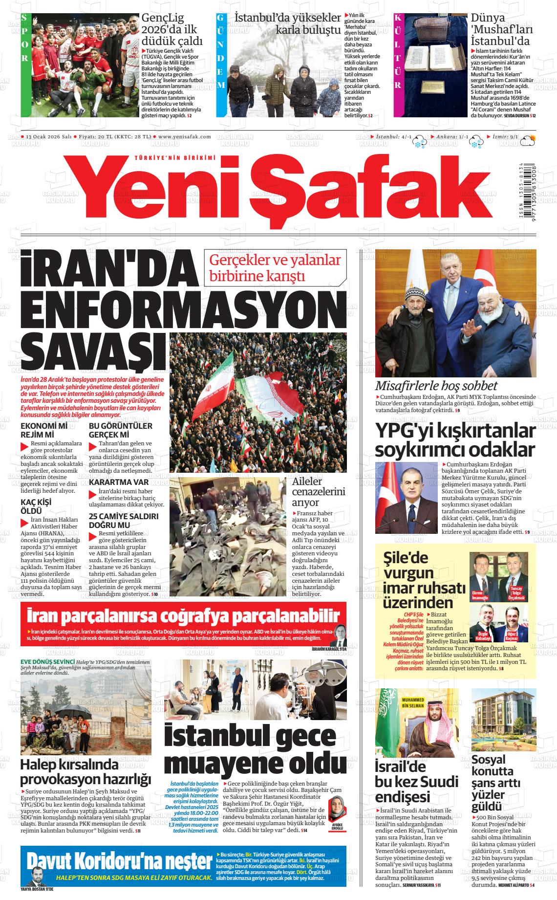 Yeni Şafak Gazetesi 13.01.2026