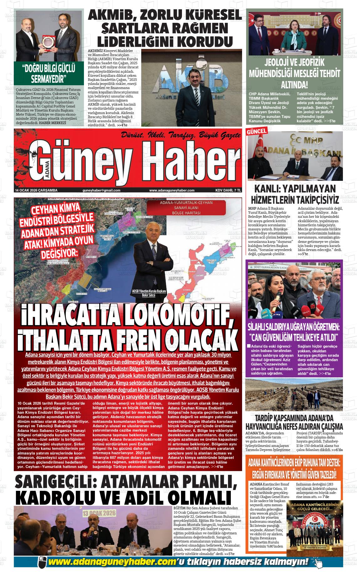 Adana Guneyhaber 14.01.2026