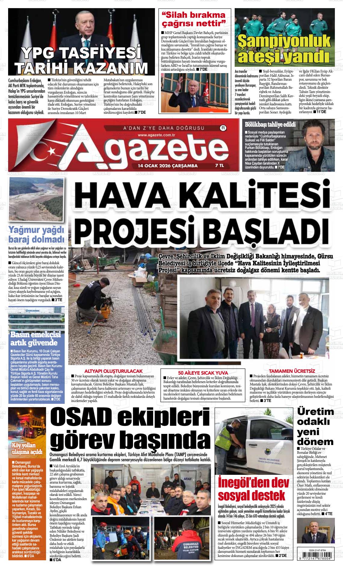 Bursa Agazete 14.01.2026