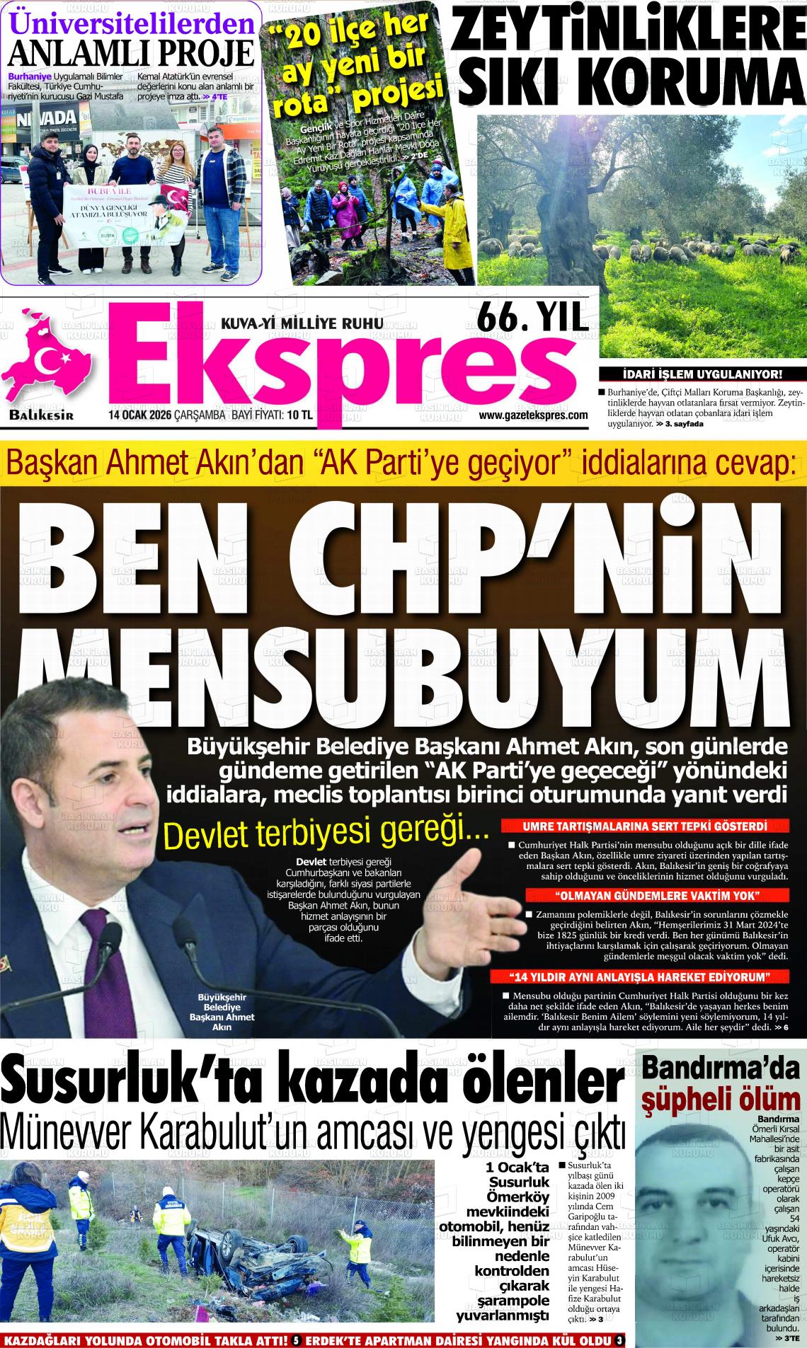 Balikesir Ekspres 14.01.2026