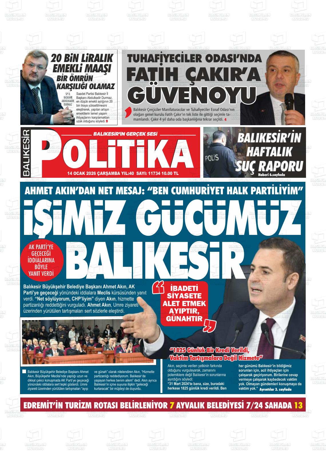 Balikesir Politika 14.01.2026