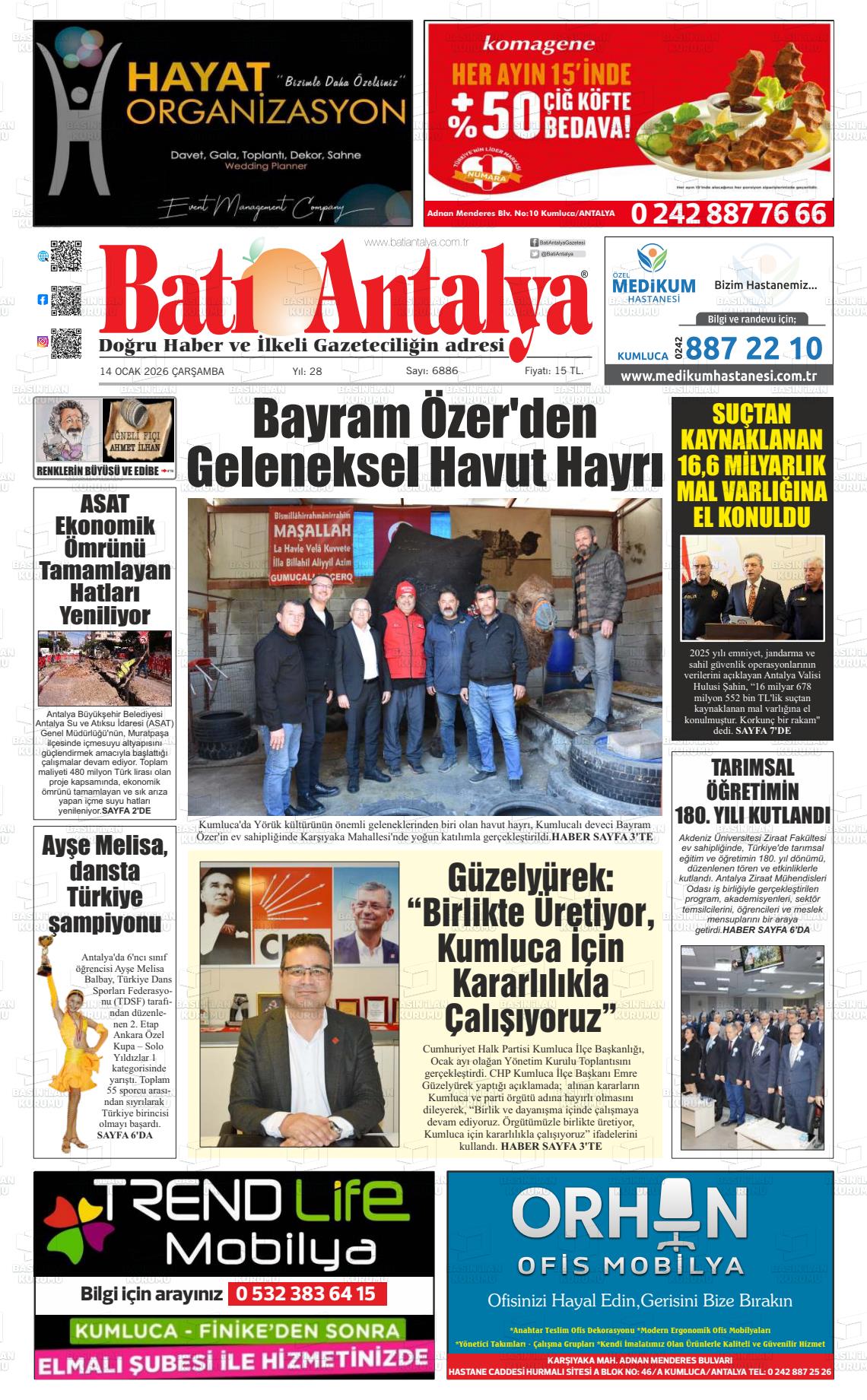 Antalya Bati 14.01.2026
