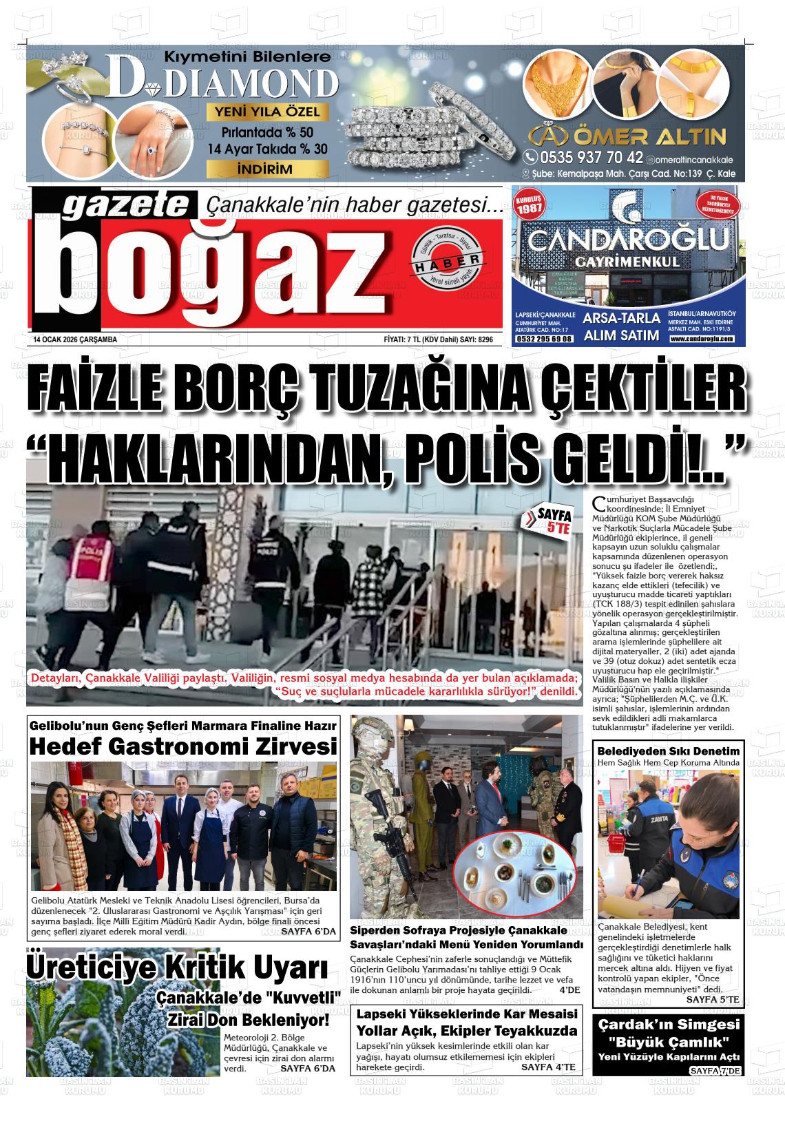 Canakkale Bogaz 14.01.2026
