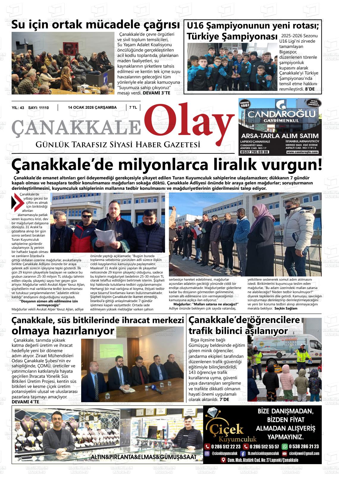 Canakkale Olay 14.01.2026