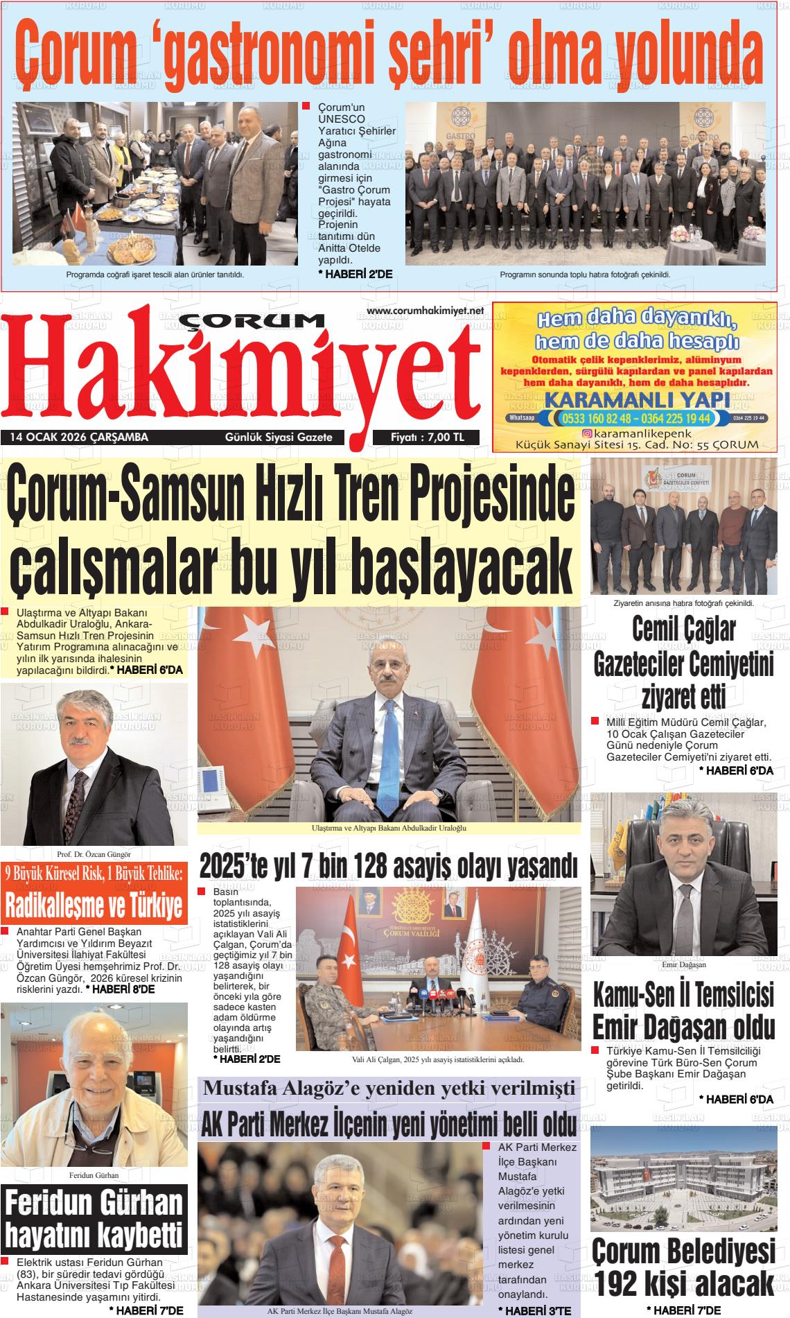 Corum Hakimiyet 14.01.2026