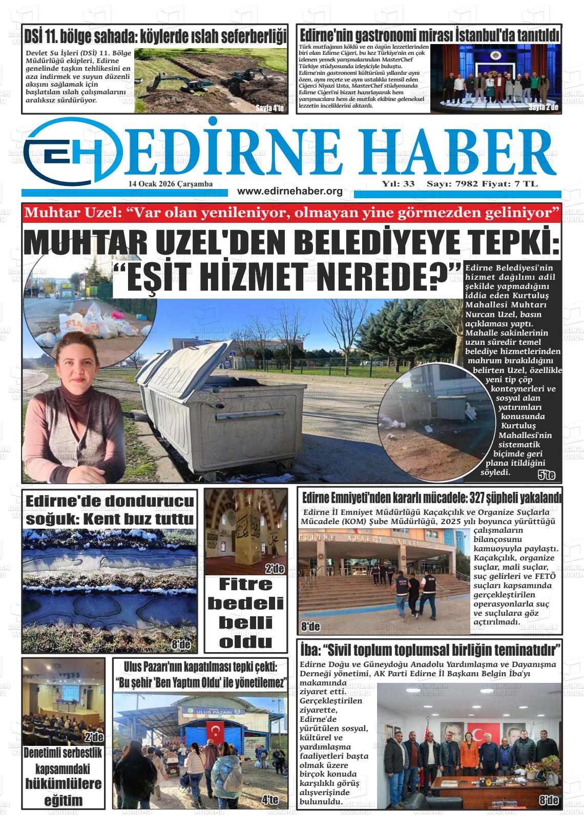 Edirne Haber 14.01.2026