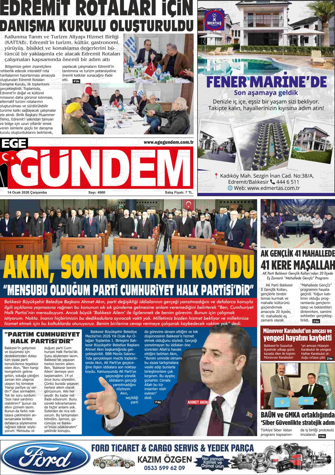 Balikesir Egegundem 14.01.2026